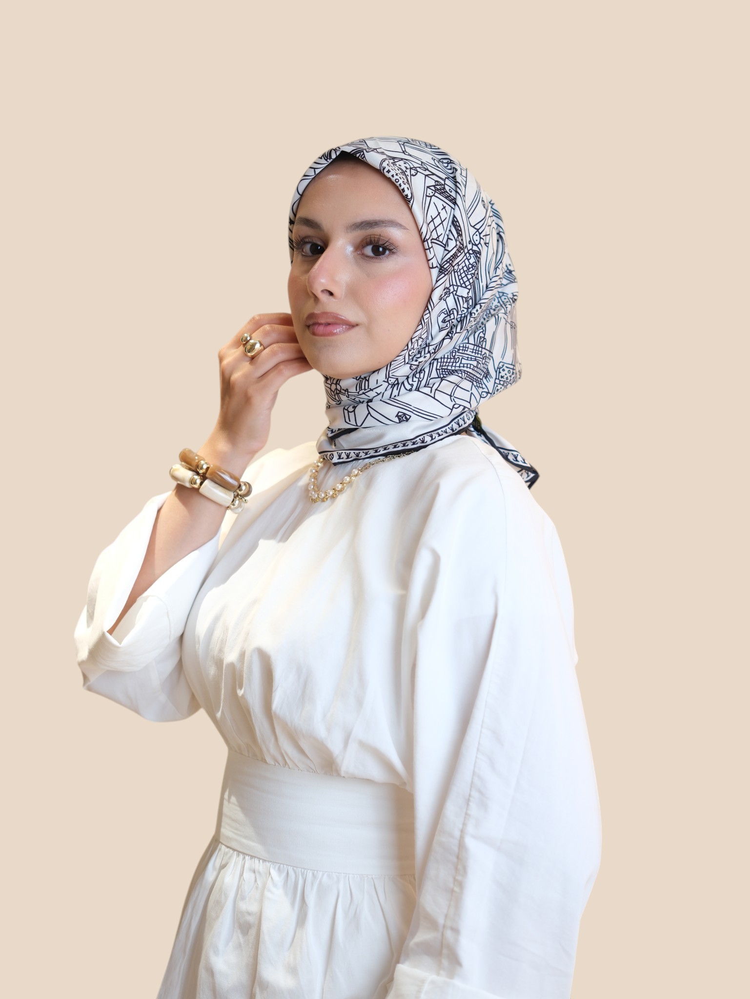 İthal A Kalite Twill İpek Eşarp black - Görsel 4