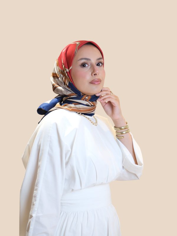 İthal İpek Twill Eşarp Lacivert