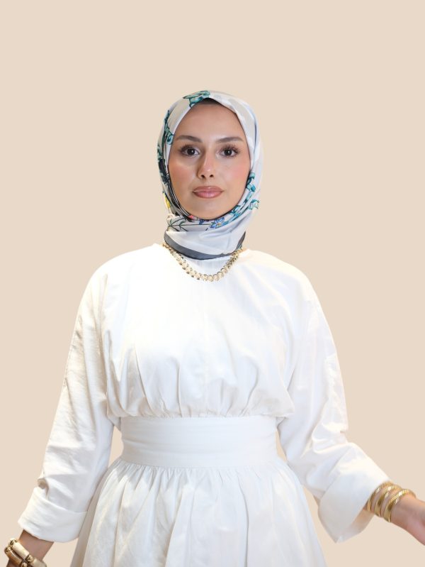 İthal İpek Twill Eşarp Çiçek