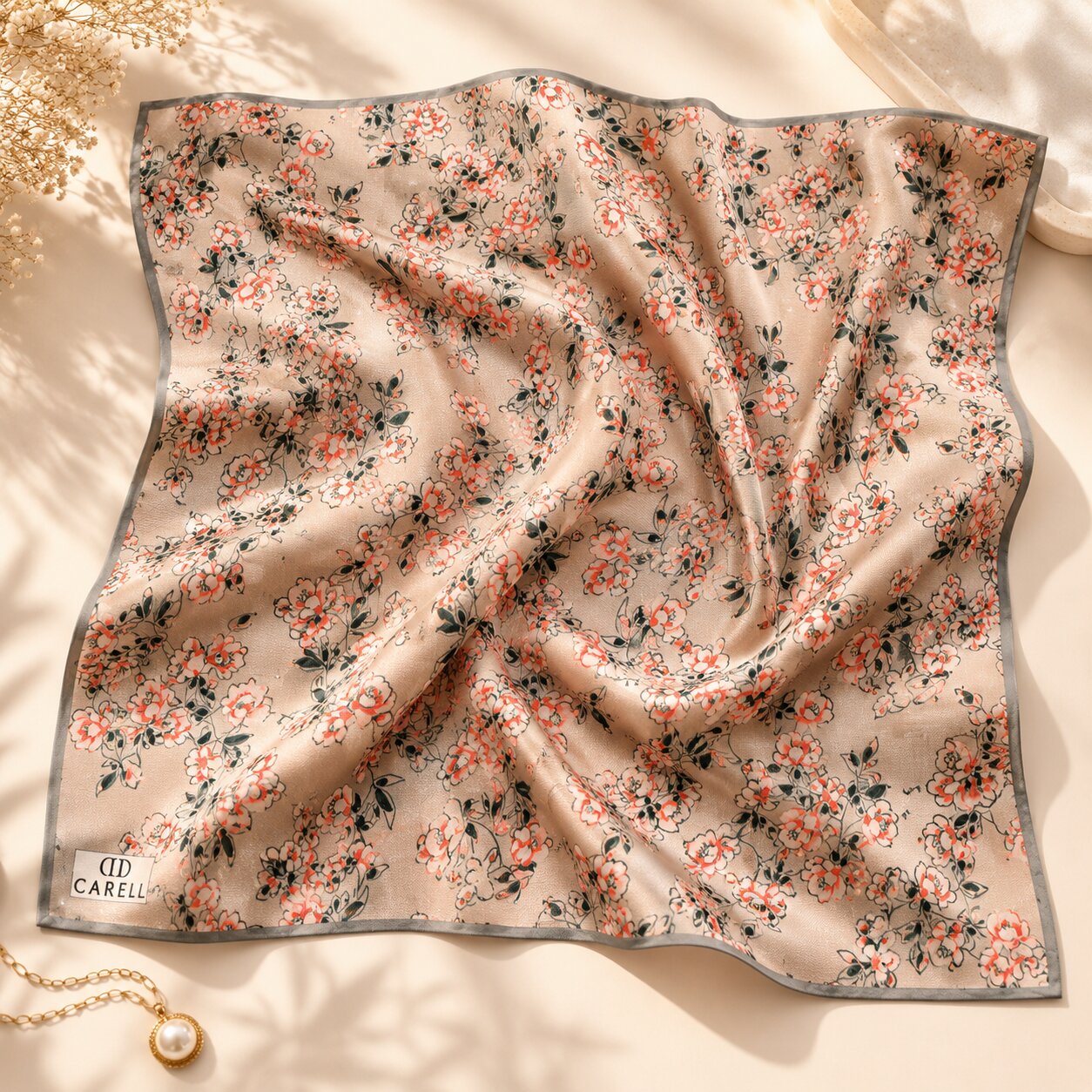 Carell Soft Eşarp Çiçekli - Görsel 3