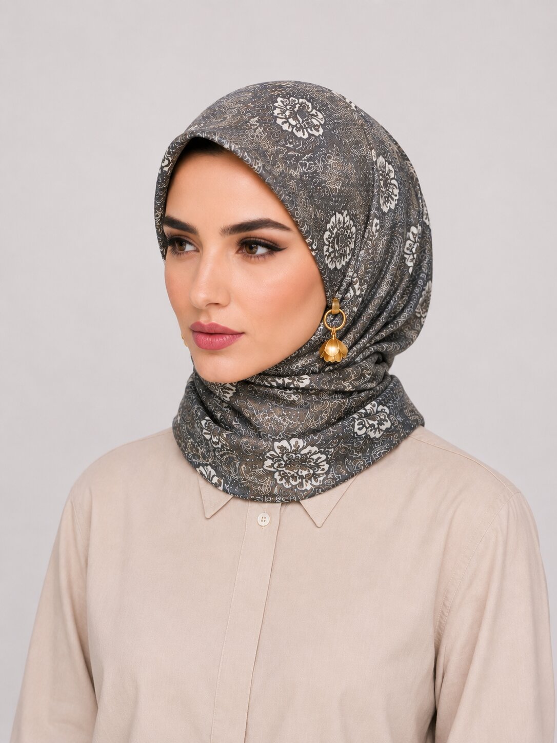 Carell Kahve Detaylı Soft Eşarp - Görsel 4