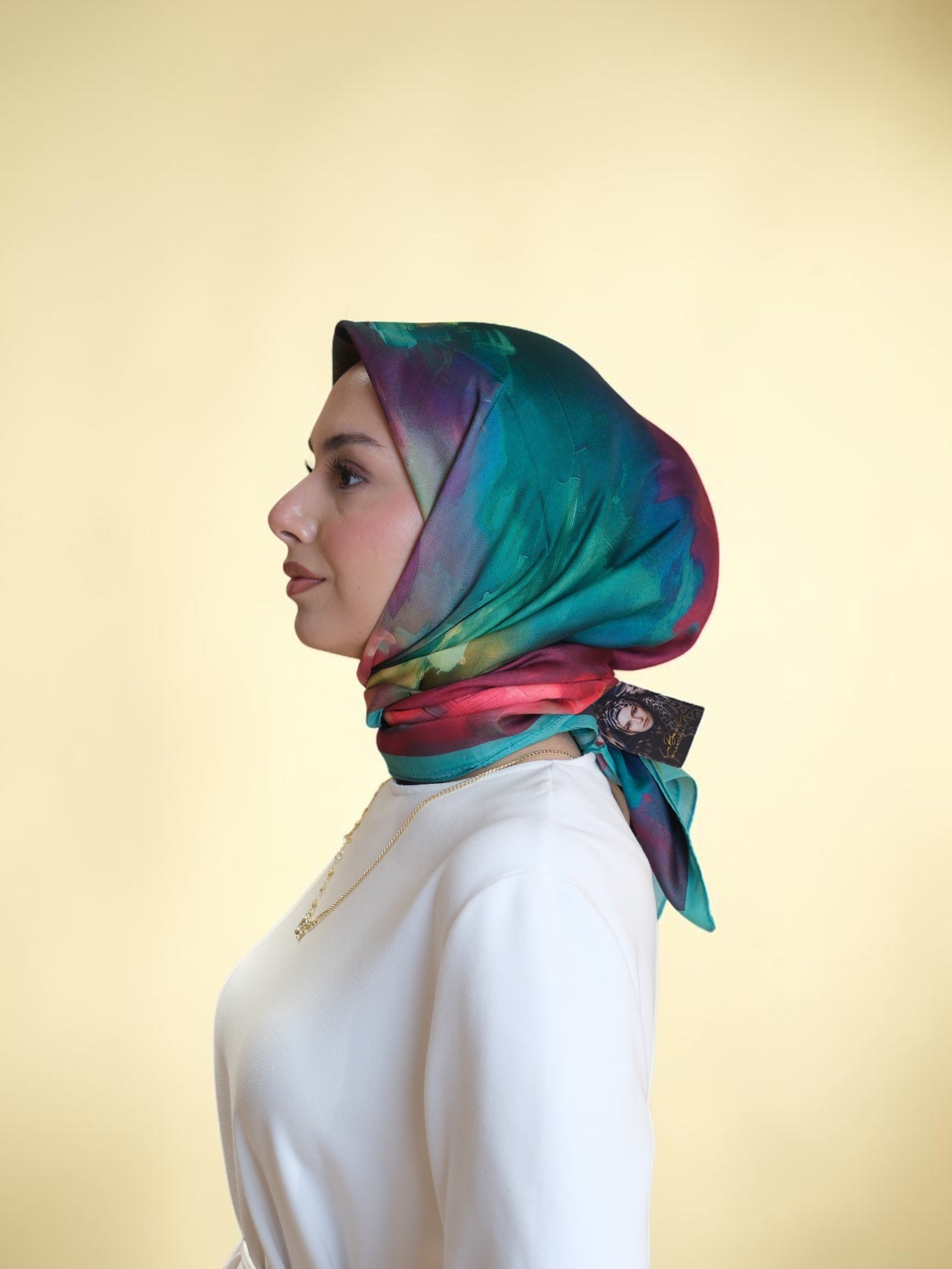 La Boutique Özel Seri Eşarp Yeşil Detay - Görsel 3