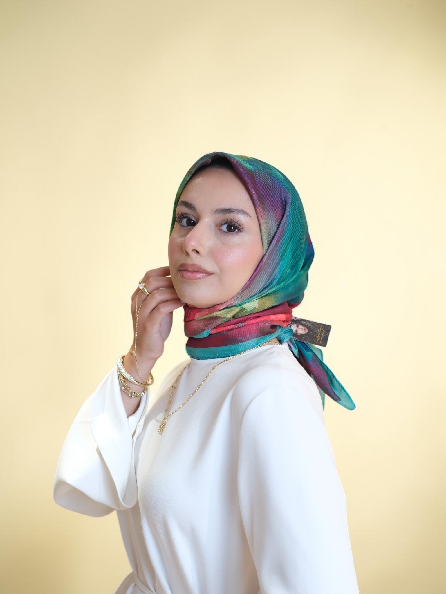 La Boutique Özel Seri Eşarp Yeşil Detay - Görsel 4