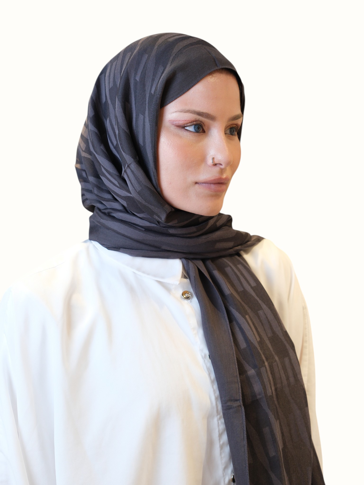 Fresh Scarfs Pamuk Floş Jakarlı Şal Tozlu Kahve - Görsel 4
