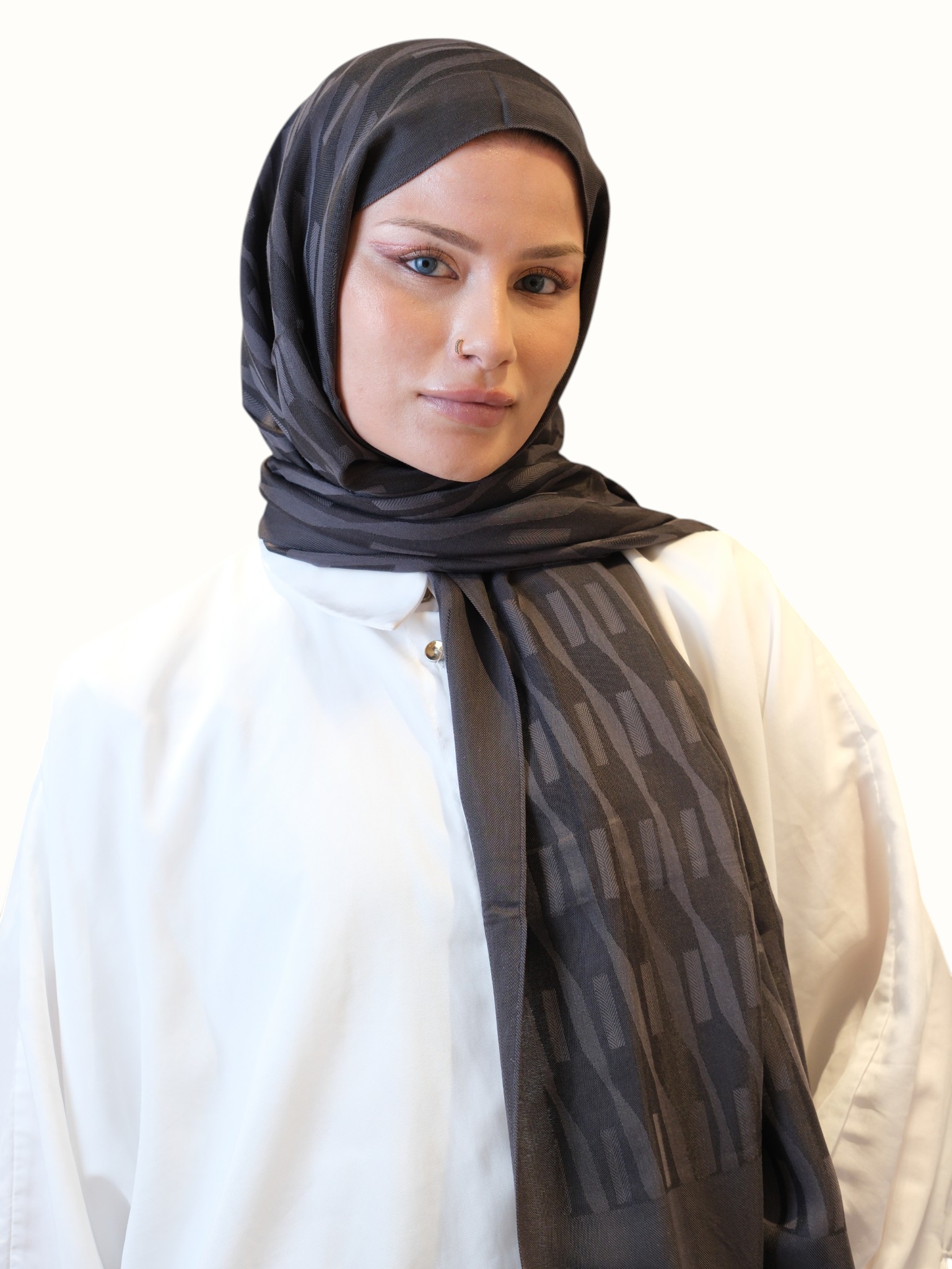 Fresh Scarfs Pamuk Floş Jakarlı Şal Tozlu Kahve - Görsel 5