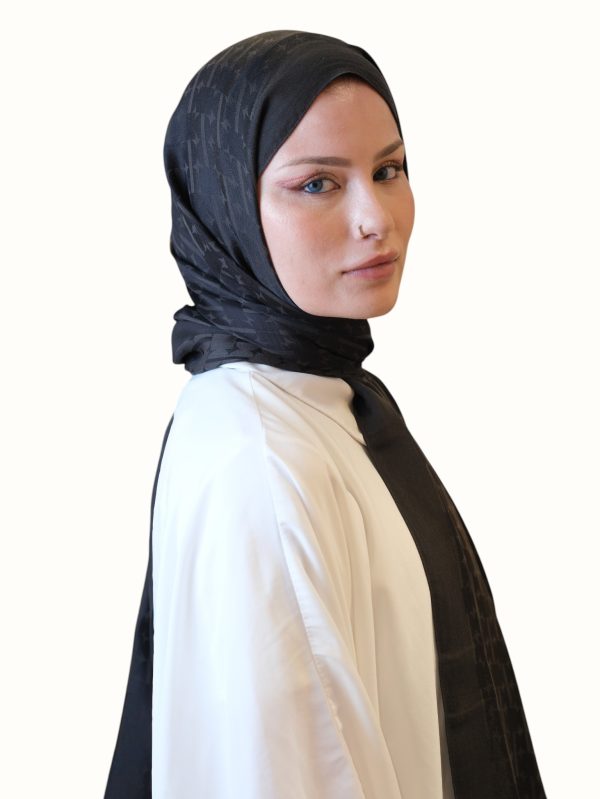 Fresh Scarfs Pamuk Floş Jakarlı Şal Dark