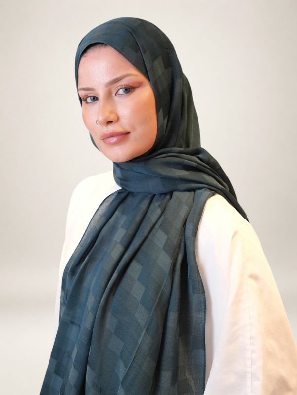 Fresh Scarfs Nori İpeksi Jakar Şal Petrol
