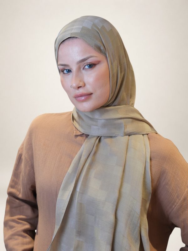 Fresh Scarfs Nori İpeksi Jakar Şal Vizon