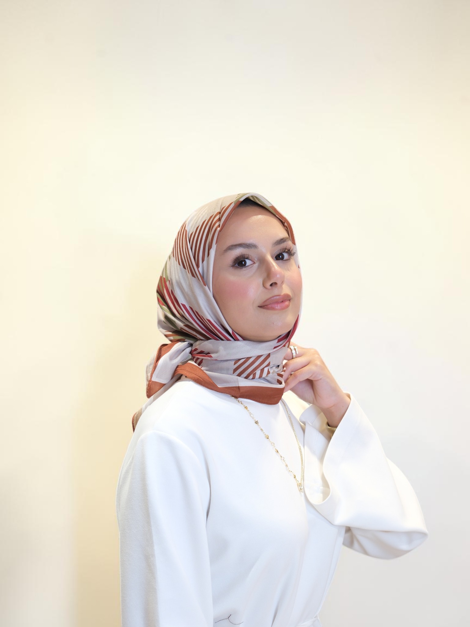 Belli Fresh Nova Eşarp Bej Detay - Görsel 2
