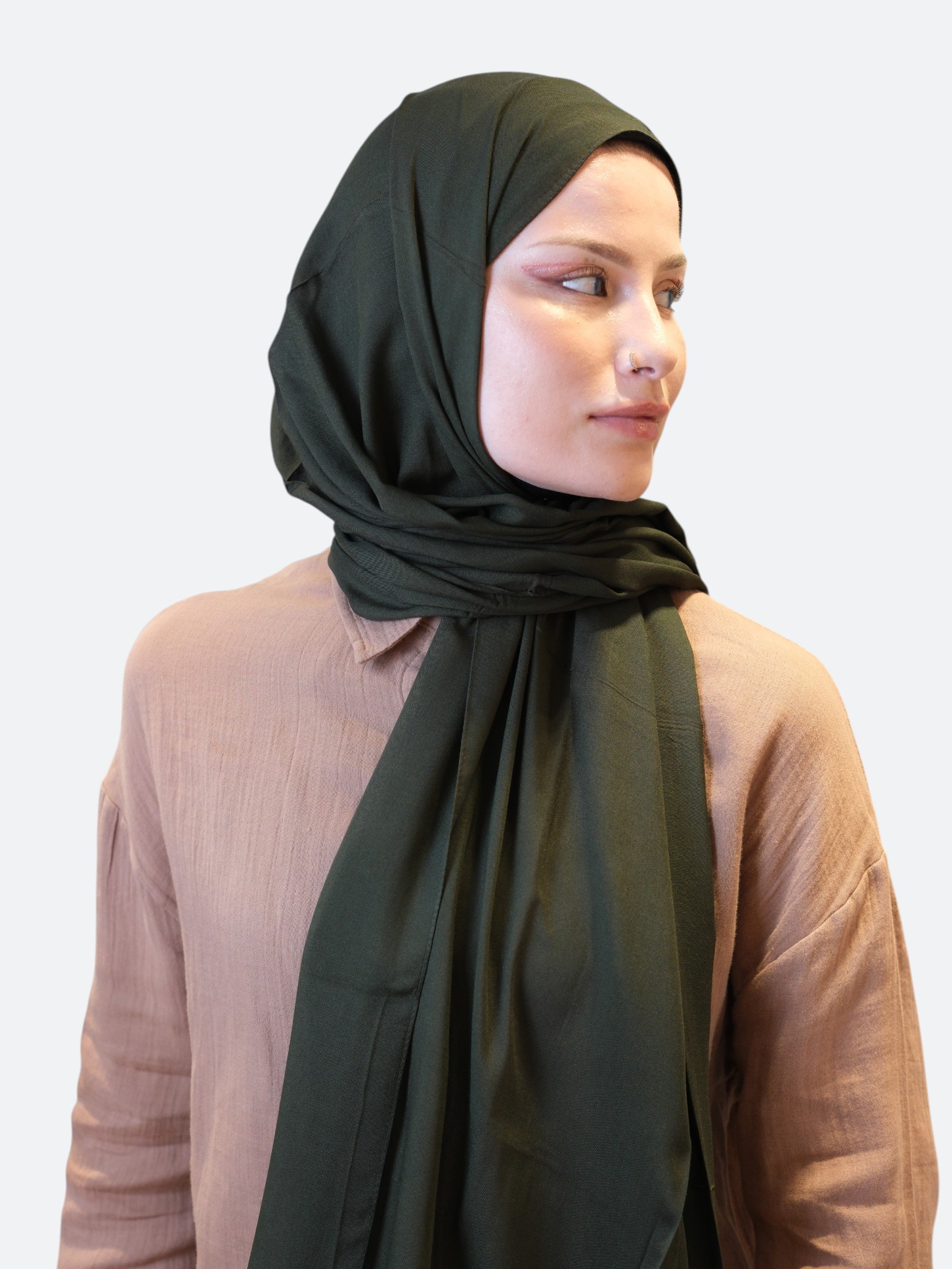 Fresh Scarfs Rami Viskon Şal Koyu Haki - Görsel 3