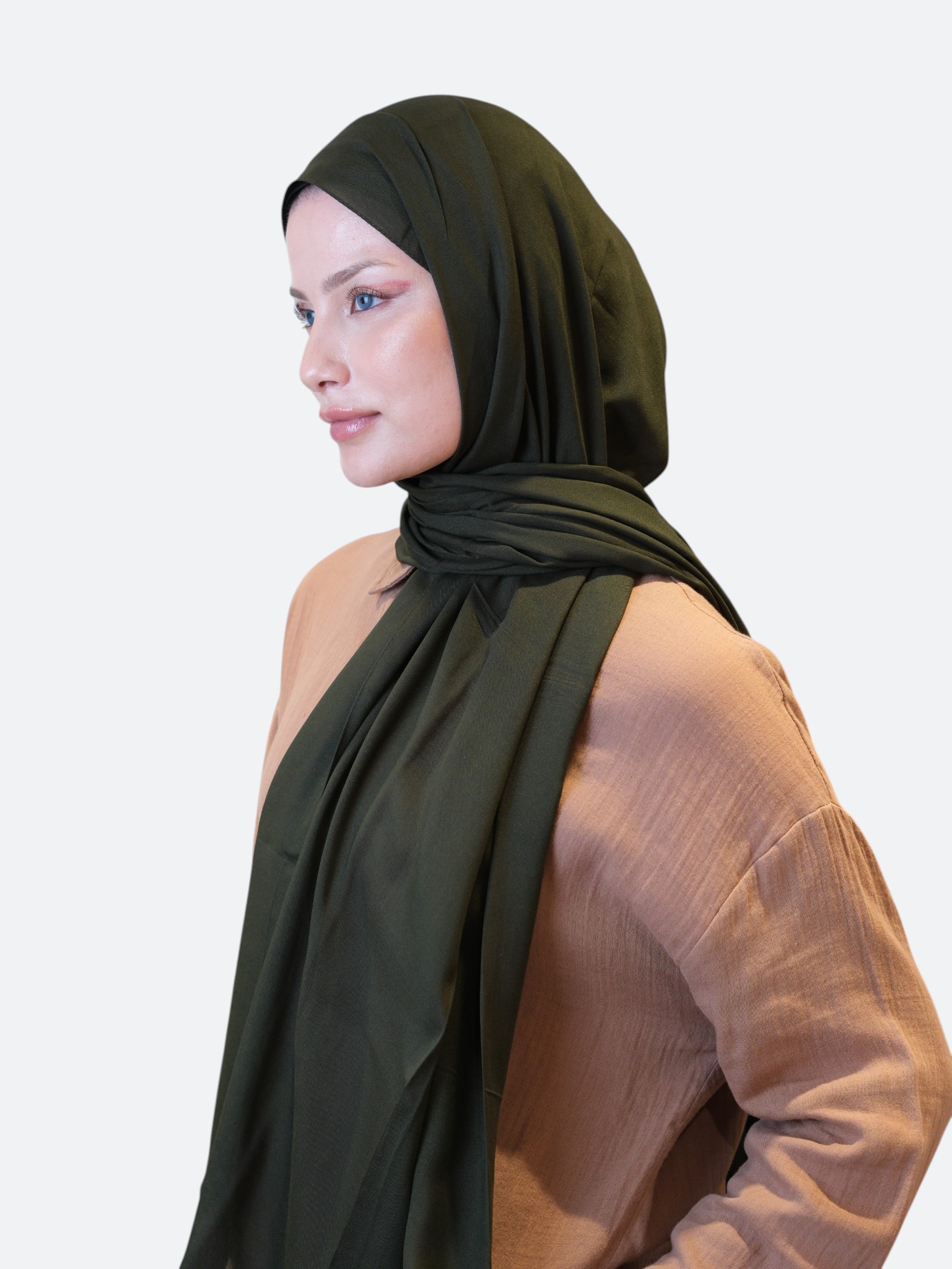Fresh Scarfs Rami Viskon Şal Koyu Haki - Görsel 4