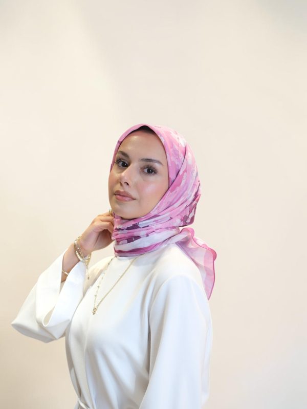 Belli Premium Soft Eşarp Pembe Çiçekli