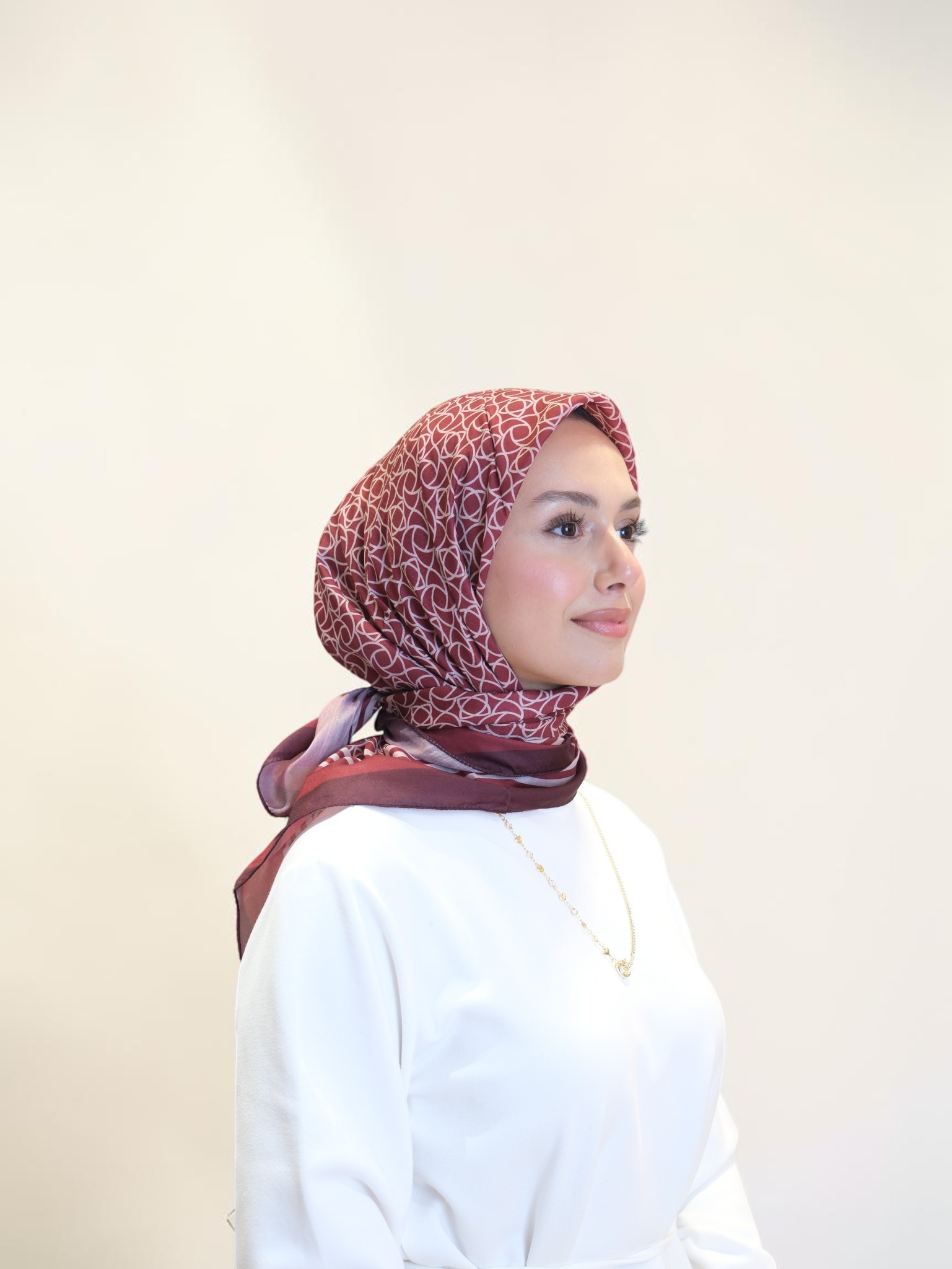 Belli Premium Soft Eşarp Bordo Detay - Görsel 2