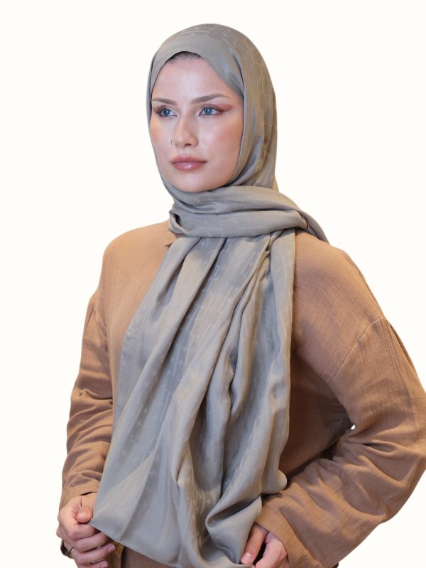 Fresh Scarfs Pamuk Floş Jakarlı Şal Vizon