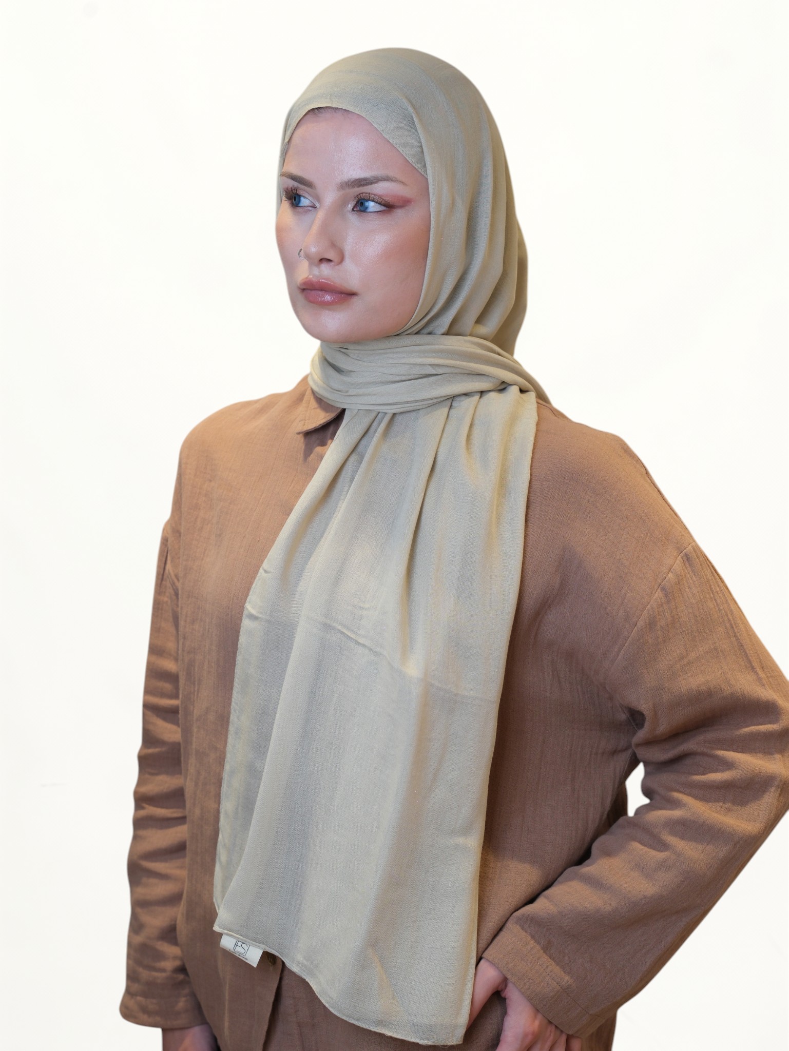 Fresh Scarfs Soft Viskon Şal Açık Vizon - Görsel 3