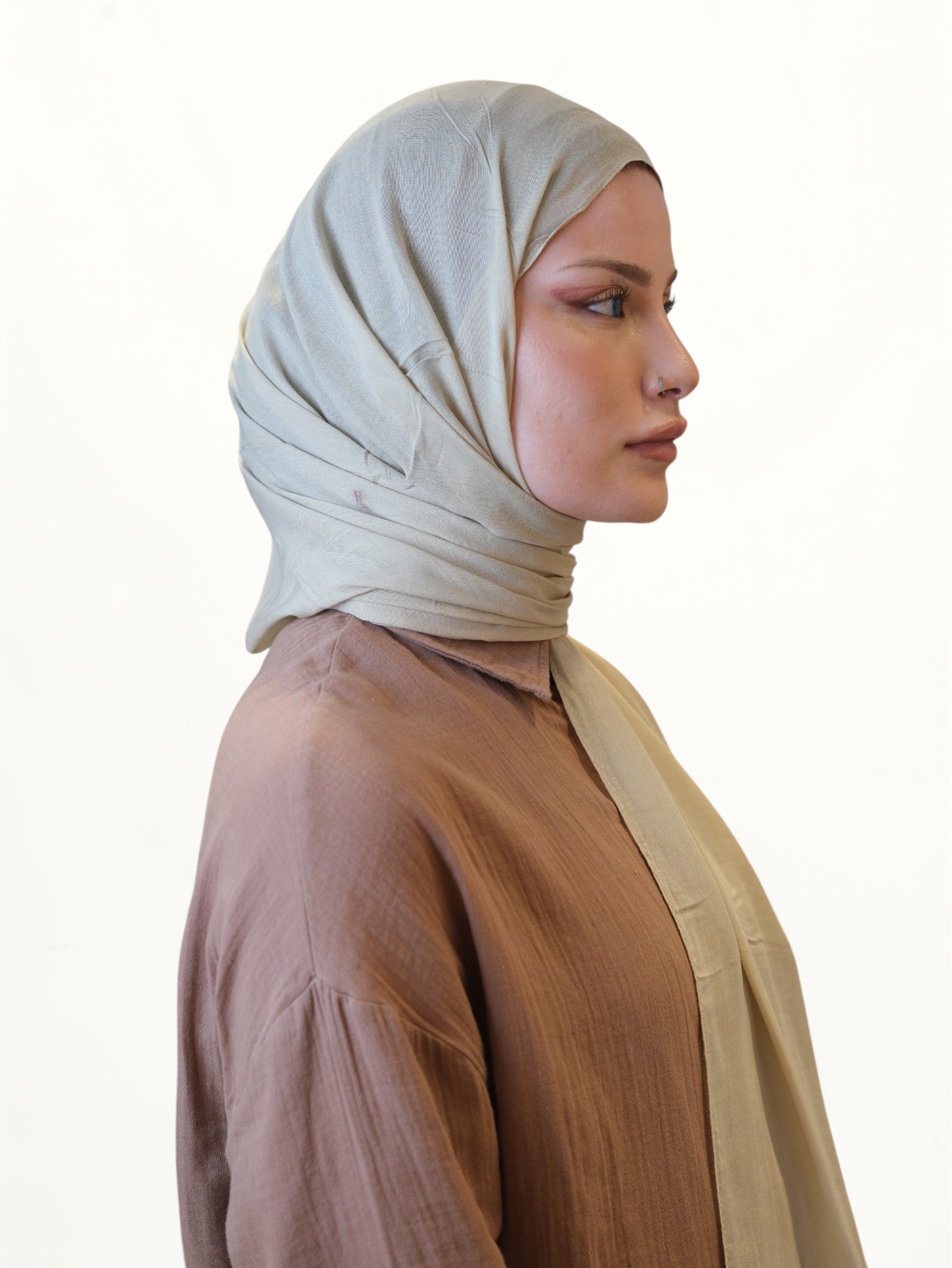 Fresh Scarfs Soft Viskon Şal Açık Vizon - Görsel 5