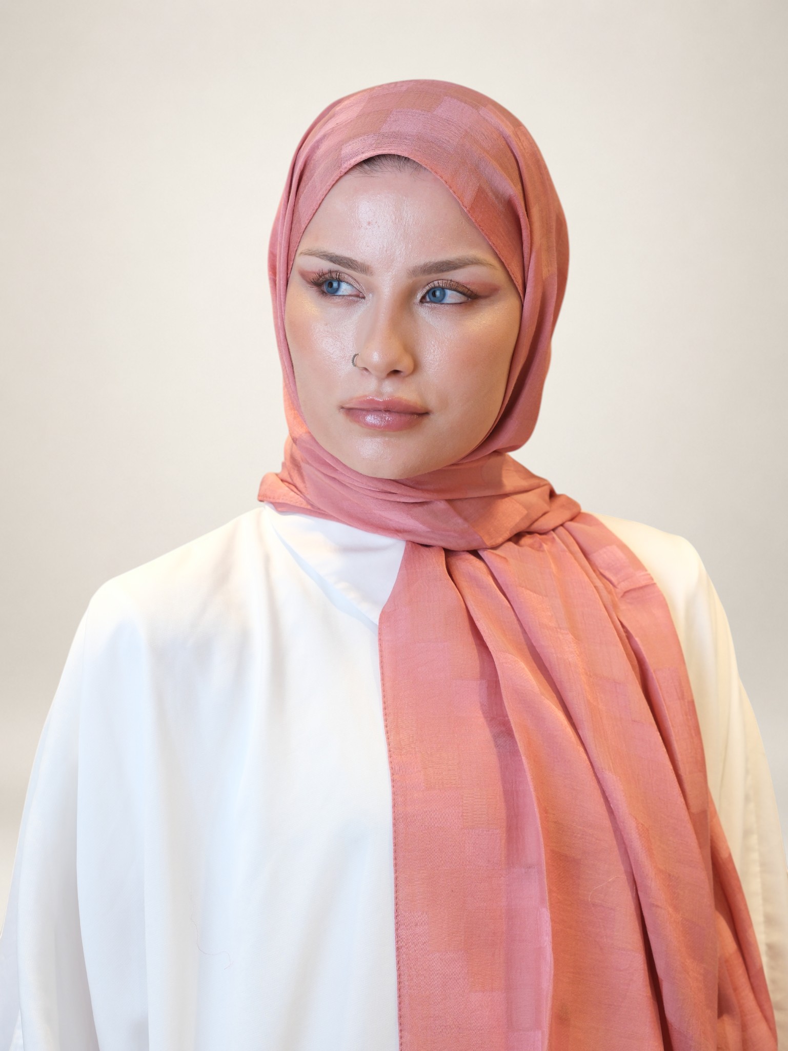 Fresh Scarfs Nori İpeksi Jakar Şal Nar Çiçeği - Görsel 3