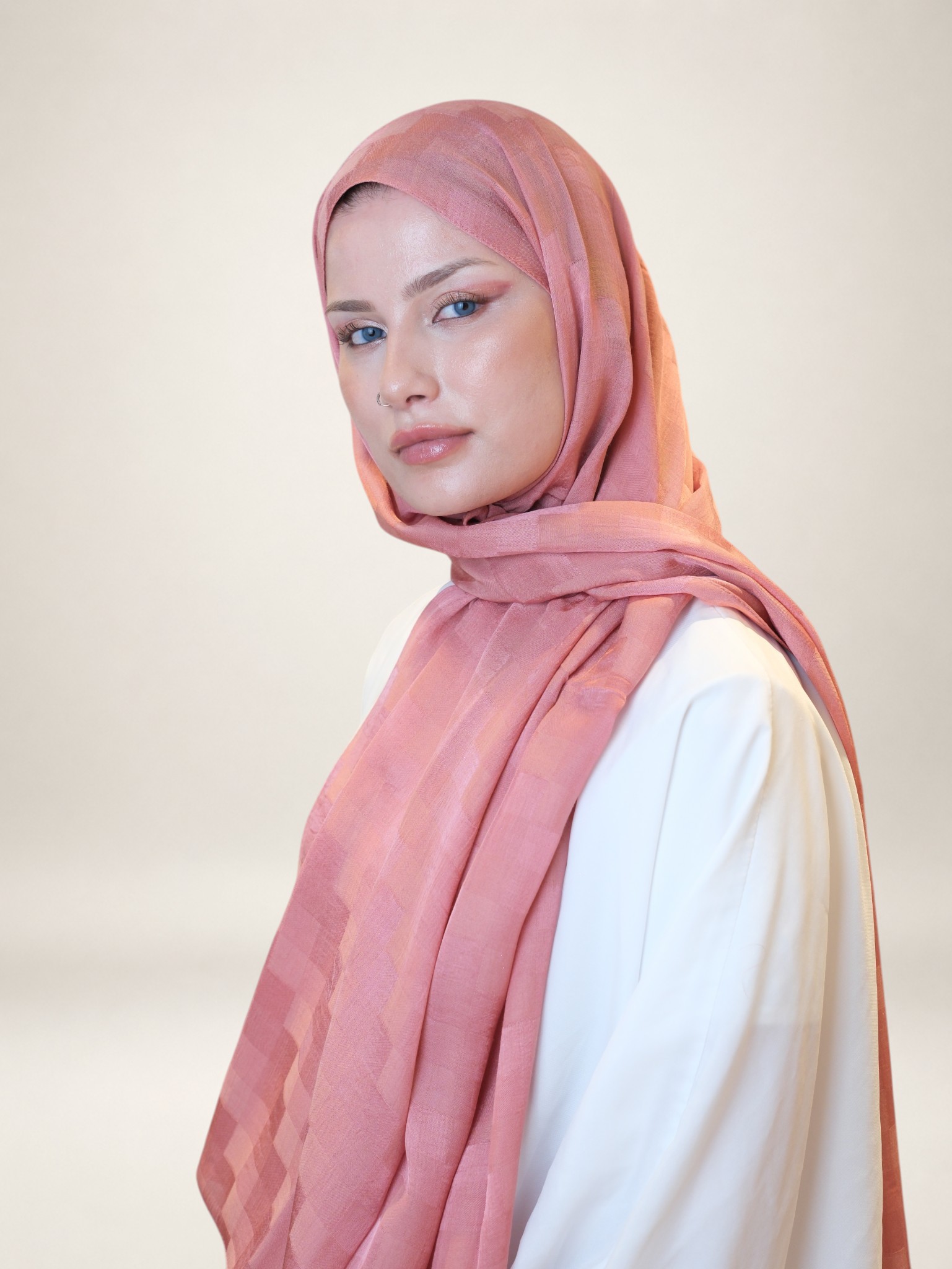 Fresh Scarfs Nori İpeksi Jakar Şal Nar Çiçeği - Görsel 4