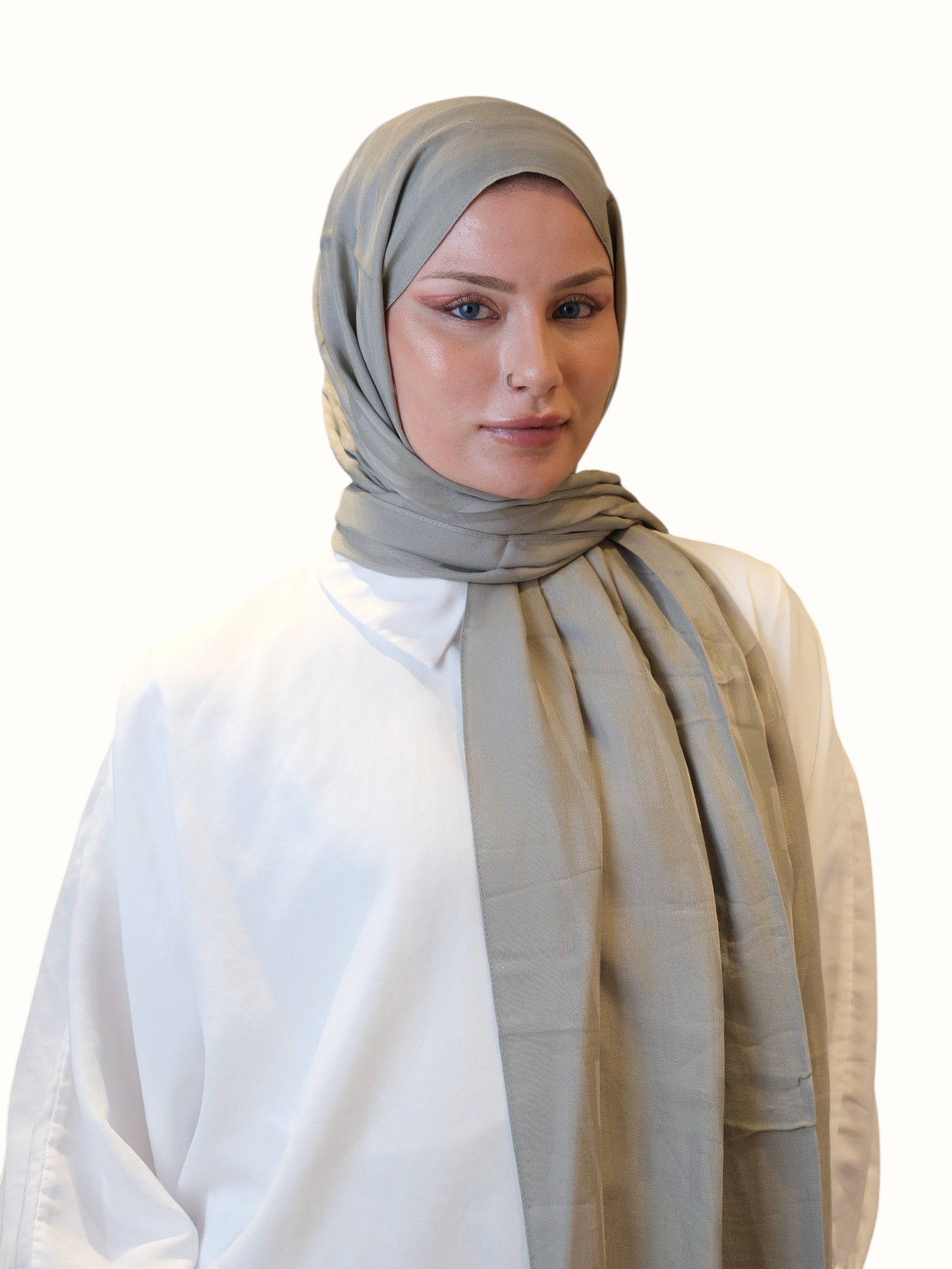 Fresh Scarfs Pamuk Floş Jakarlı Şal Açık Vizon - Görsel 4