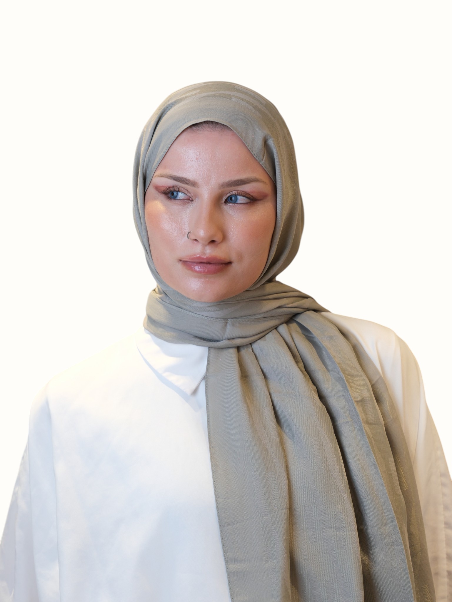 Fresh Scarfs Pamuk Floş Jakarlı Şal Açık Vizon - Görsel 5