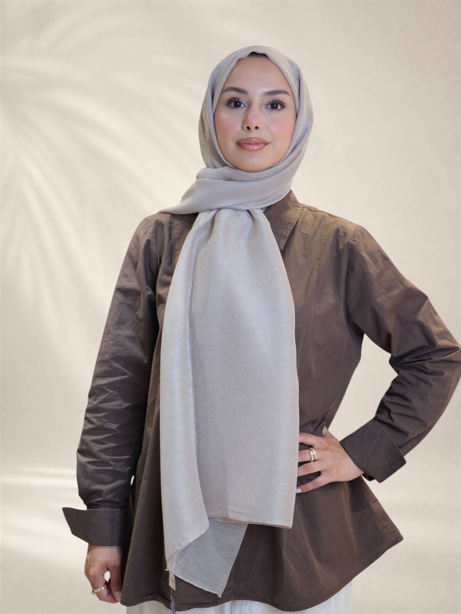 La Boutique Abiye Şal Gri - Görsel 4