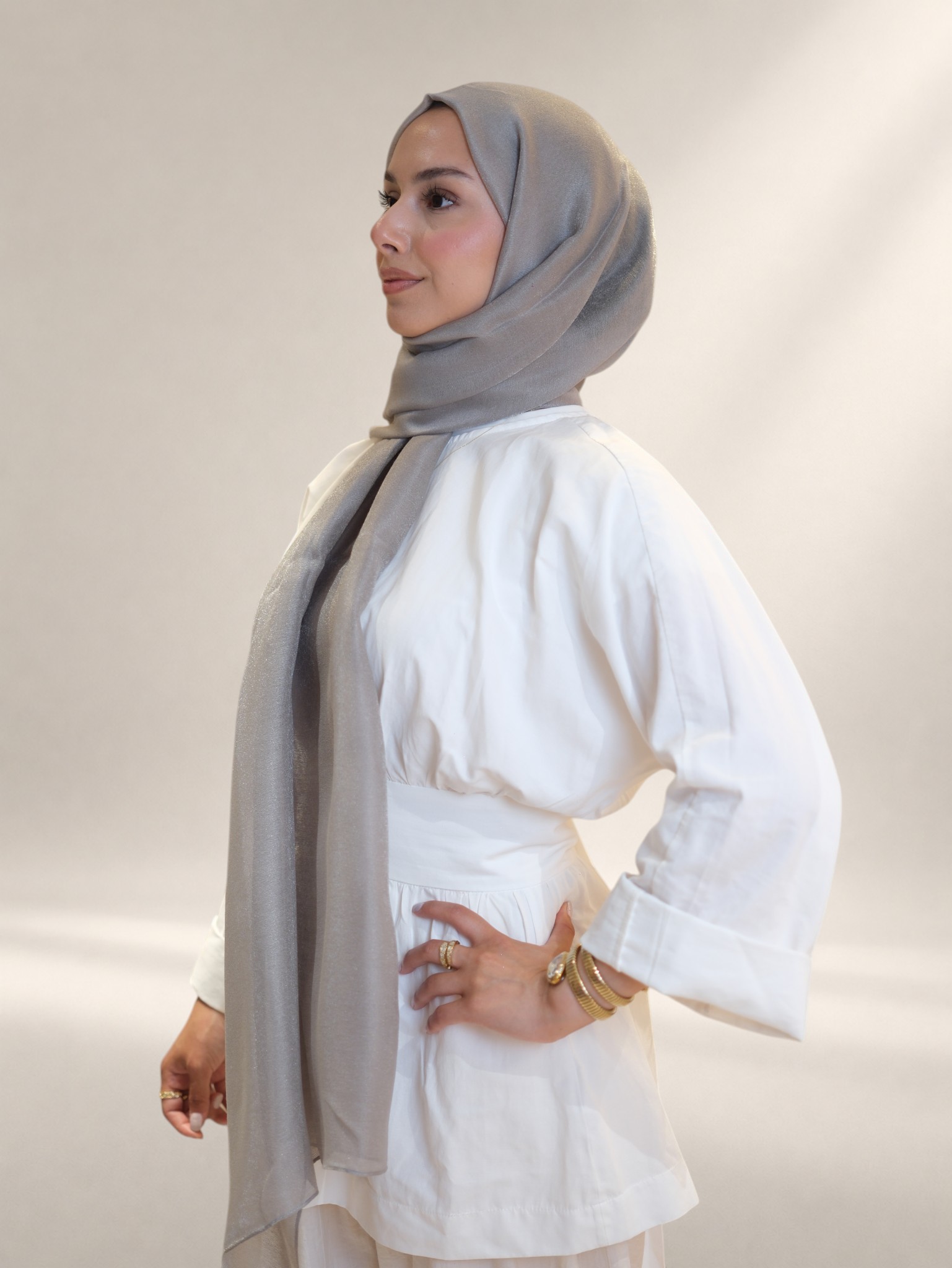 La Boutique Abiye Şal Gümüş - Görsel 4