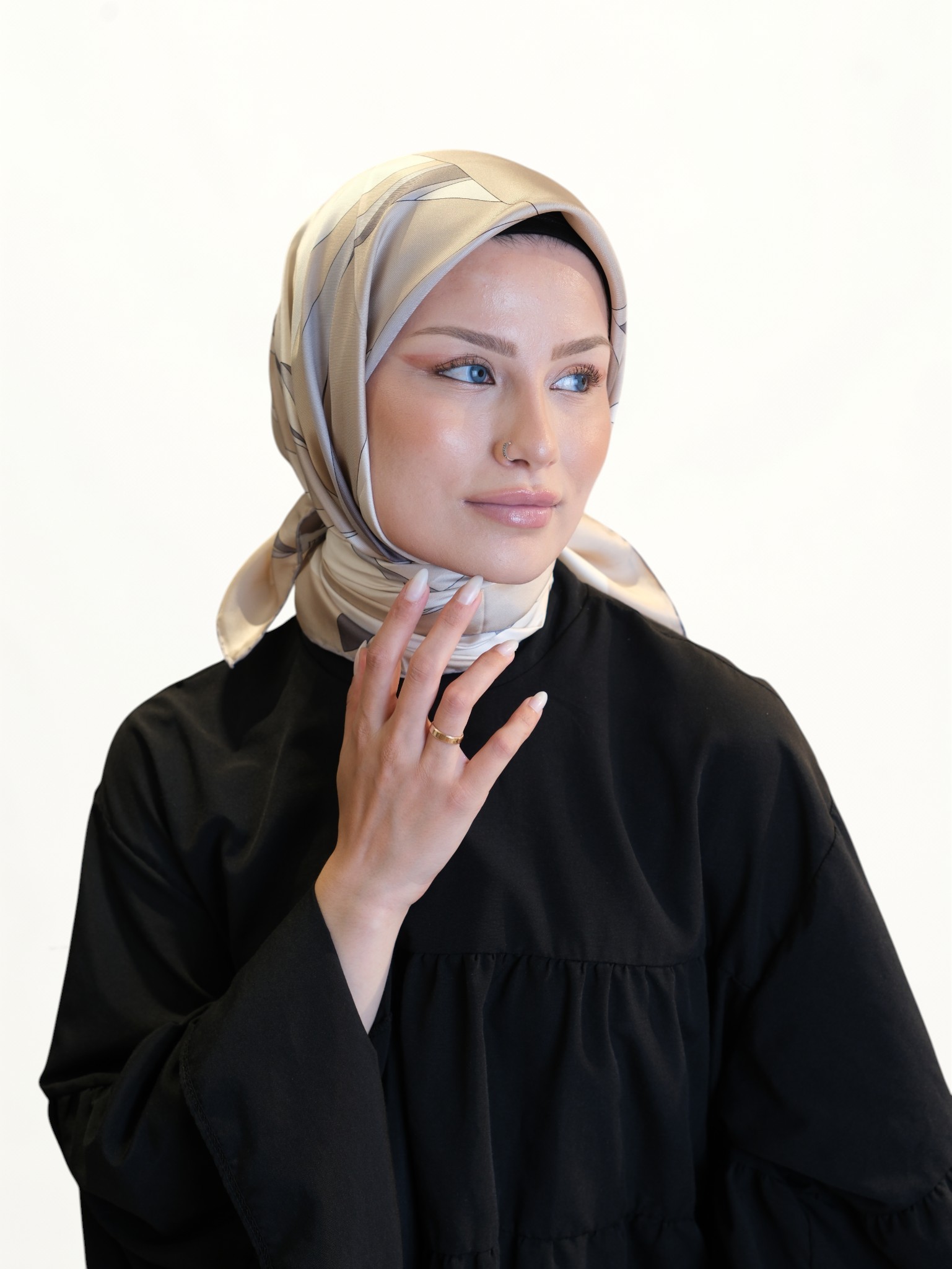 Belli Saf Twill İpek Eşarp 45217 - Görsel 4