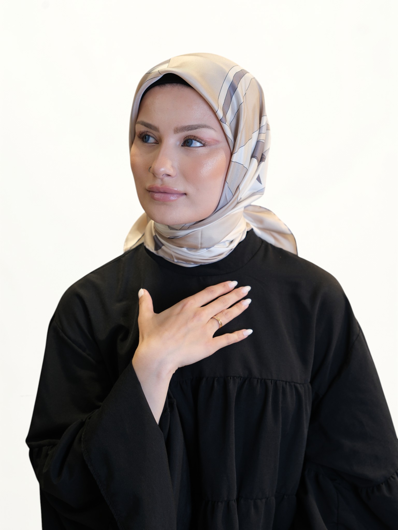 Belli Saf Twill İpek Eşarp 45217 - Görsel 5