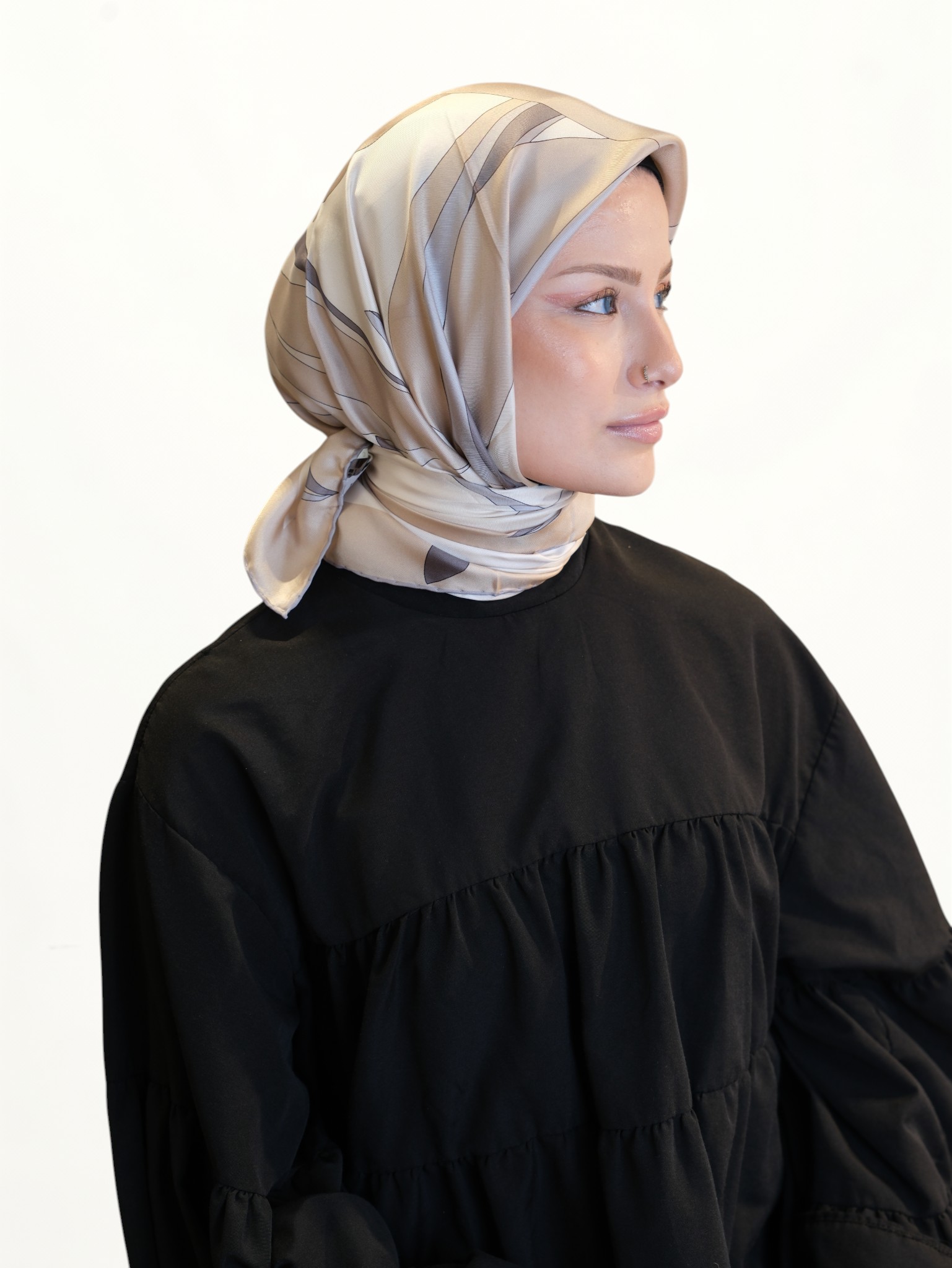 Belli Saf Twill İpek Eşarp 45217 - Görsel 6