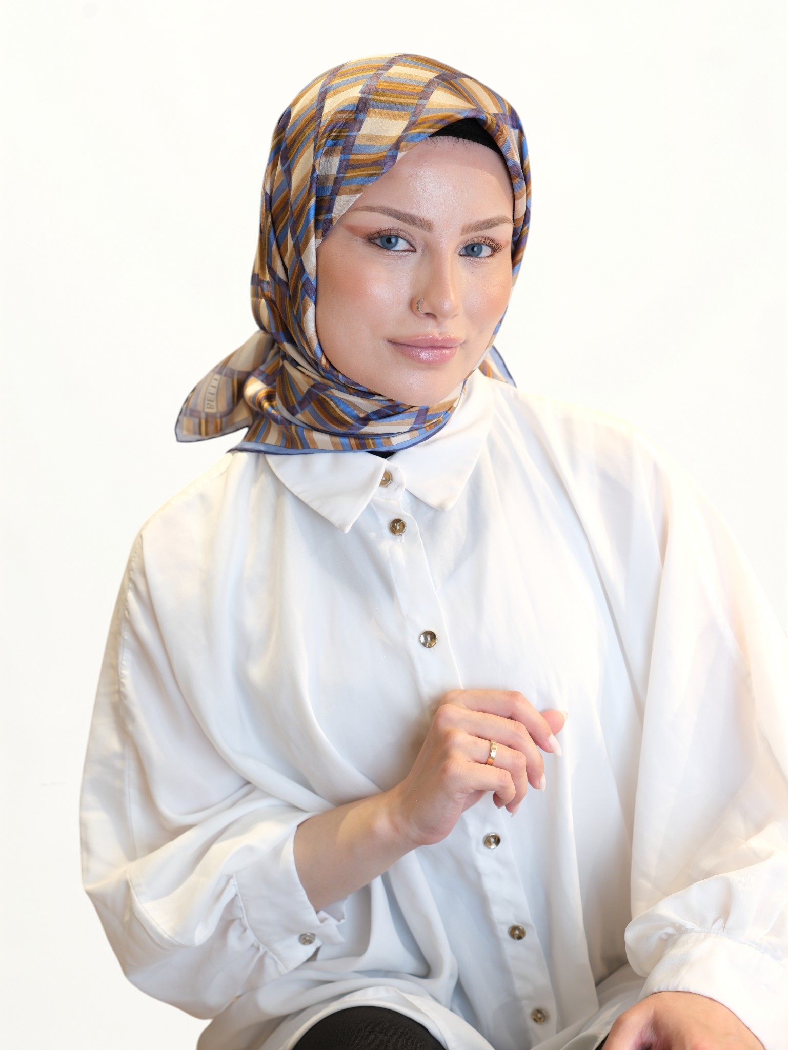 Belli Saf Twill İpek Eşarp 415363 - Görsel 3