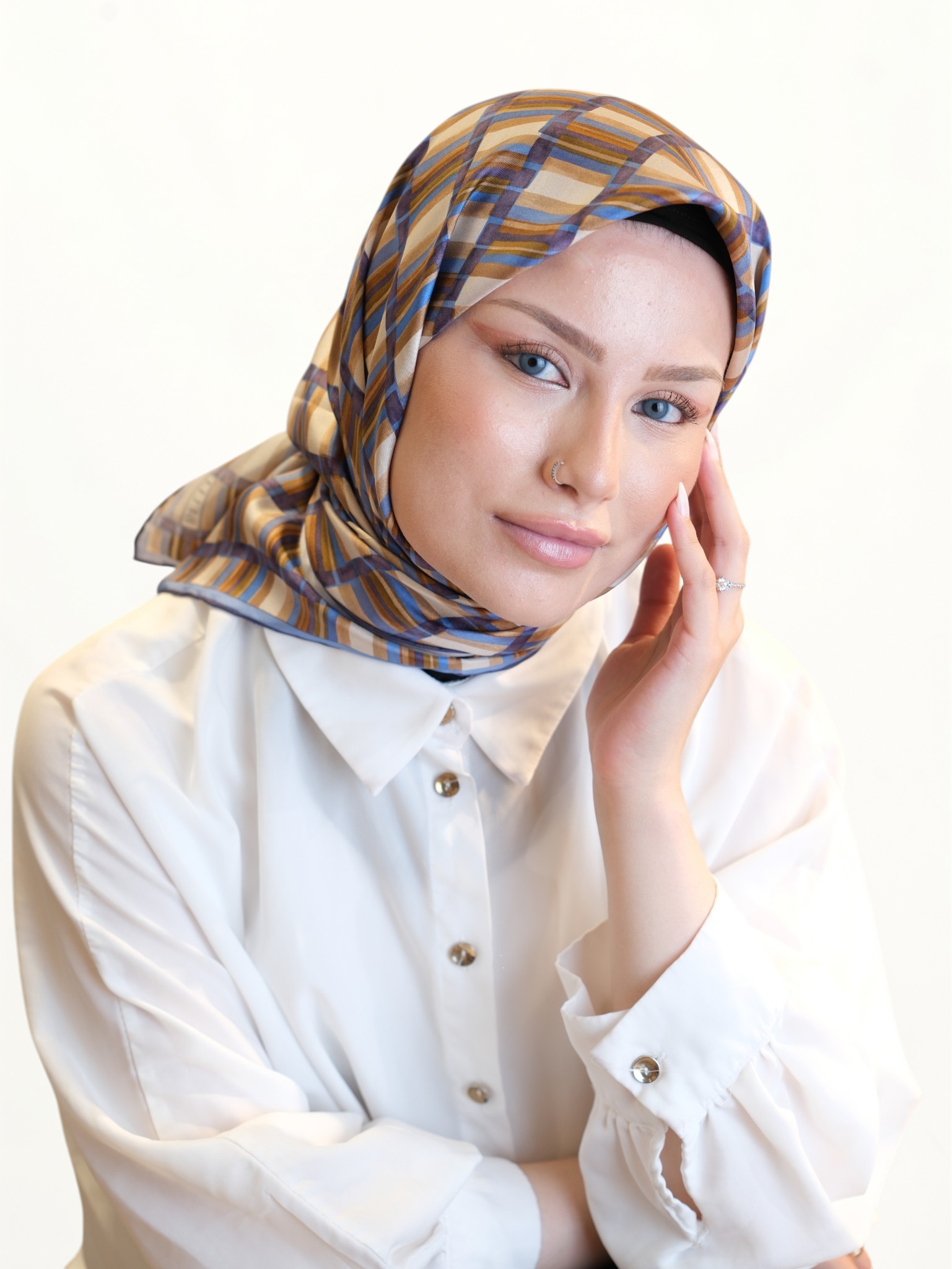 Belli Saf Twill İpek Eşarp 415363 - Görsel 4