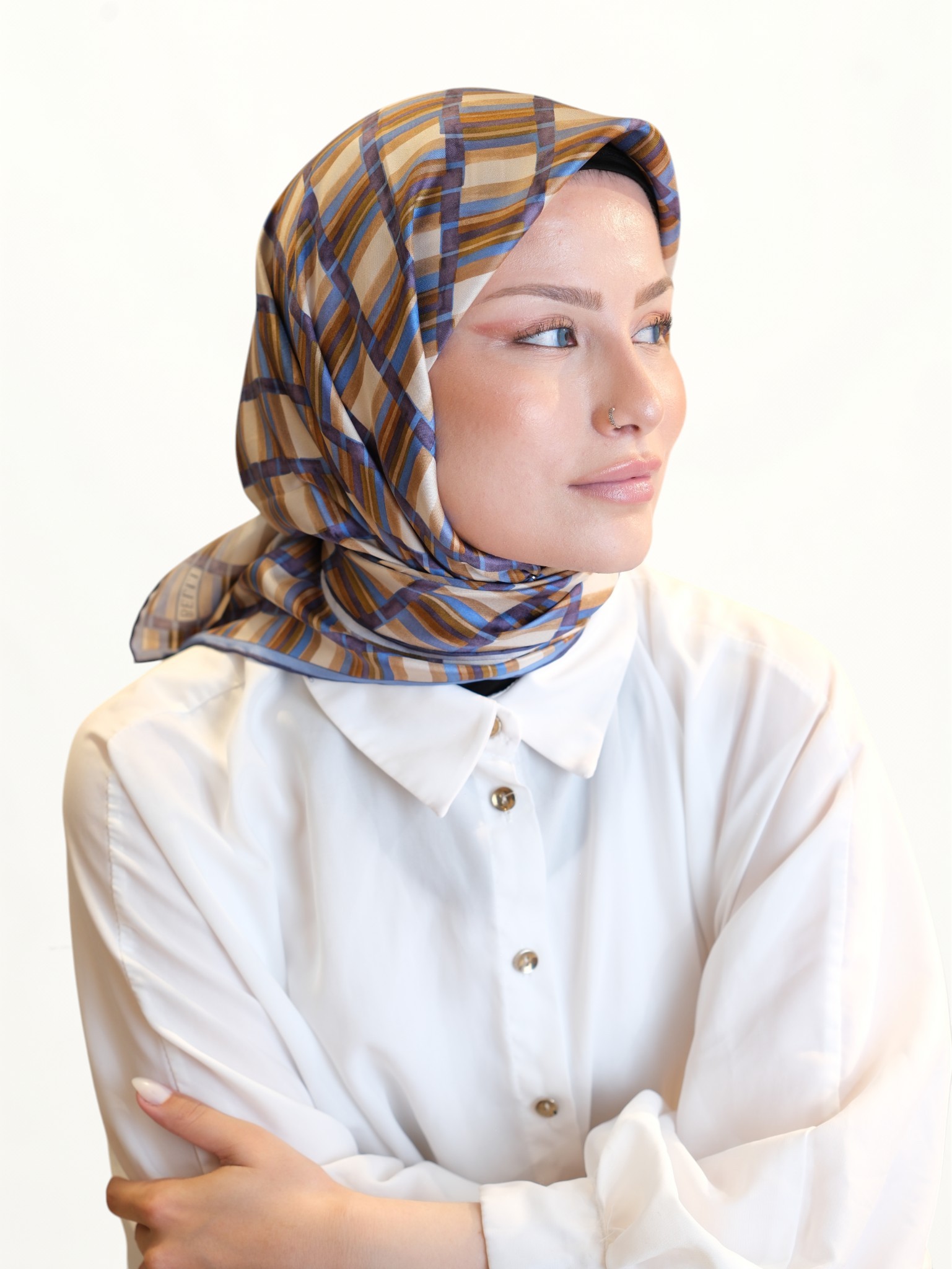 Belli Saf Twill İpek Eşarp 415363 - Görsel 5