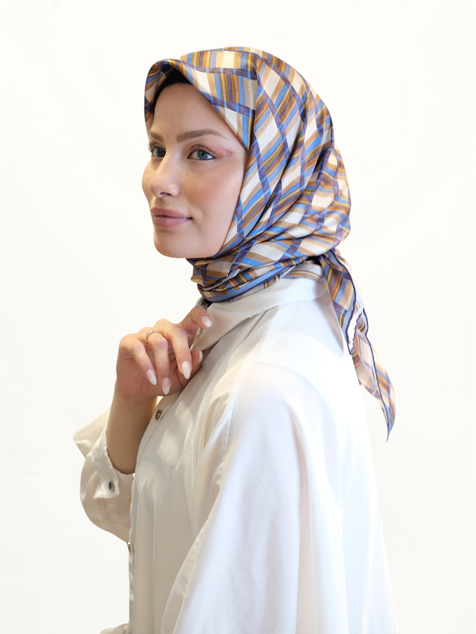 Belli Saf Twill İpek Eşarp 415363 - Görsel 6