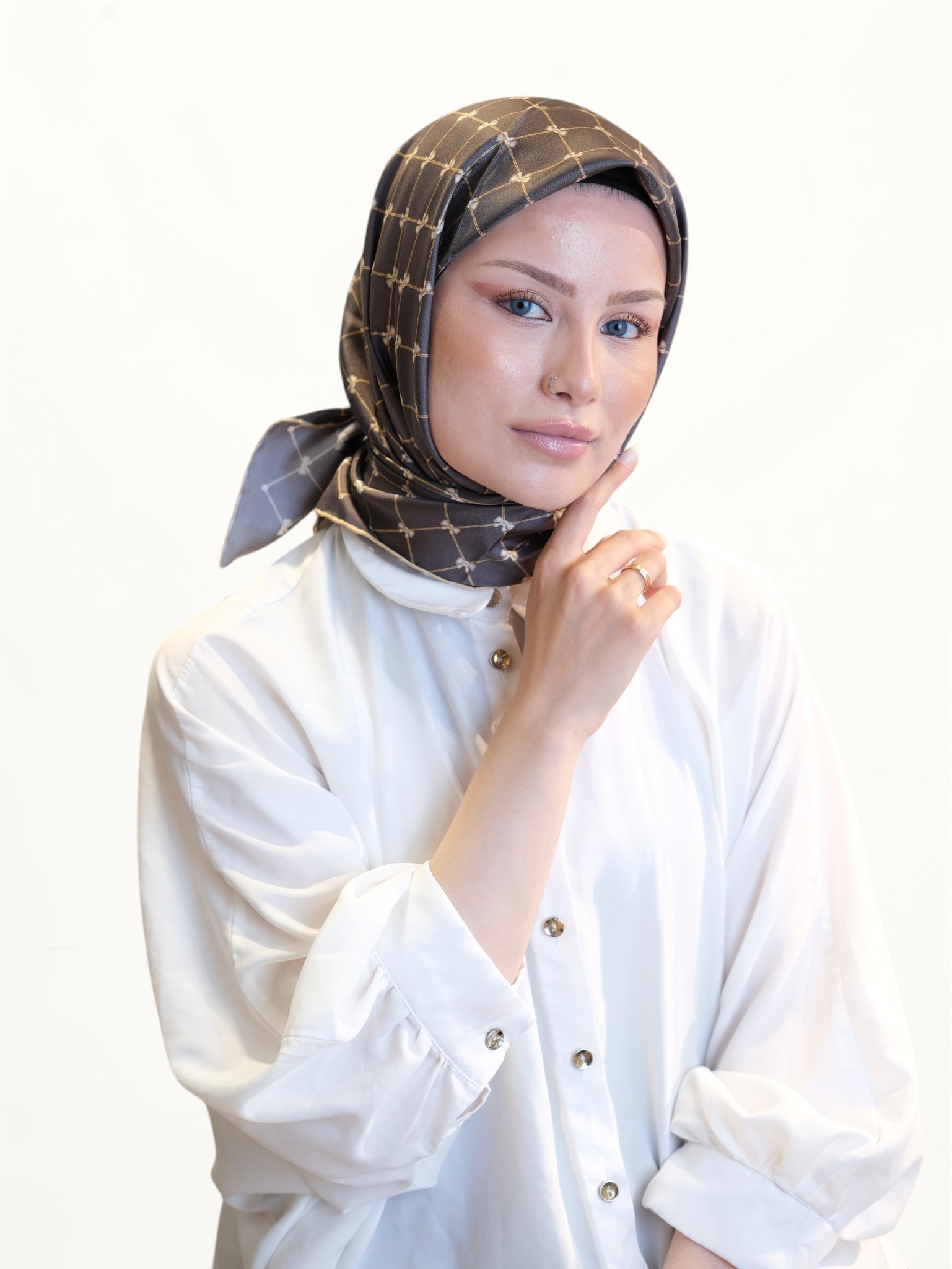 Belli Saf Twill İpek Eşarp 541285 - Görsel 3