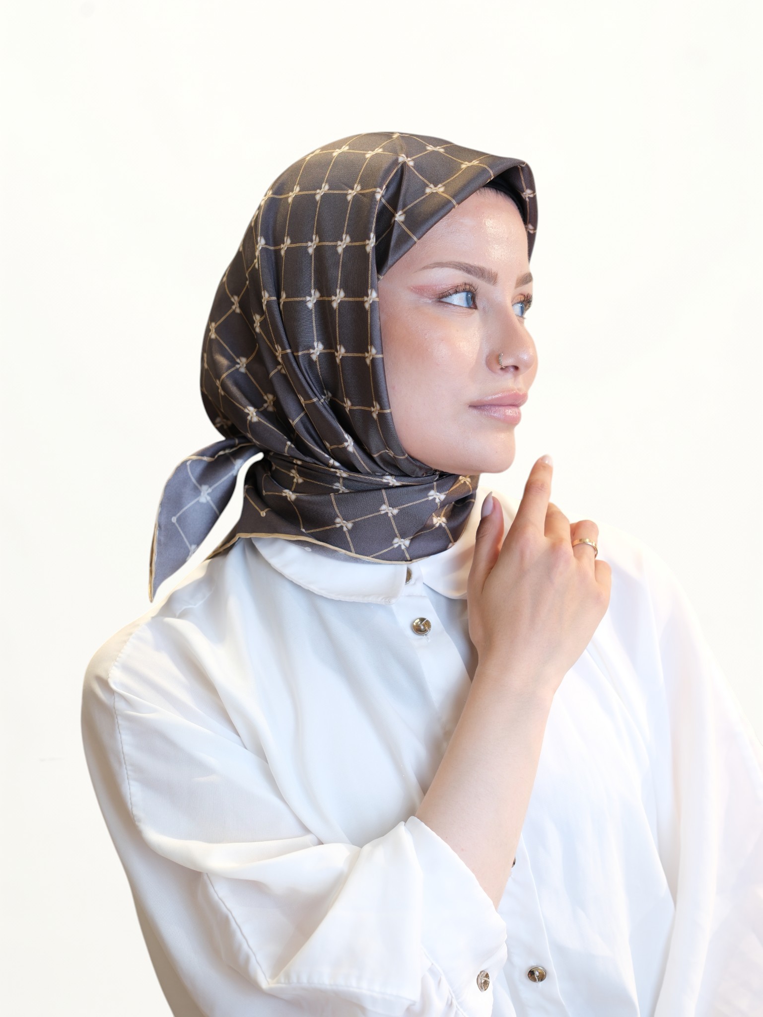Belli Saf Twill İpek Eşarp 541285 - Görsel 5