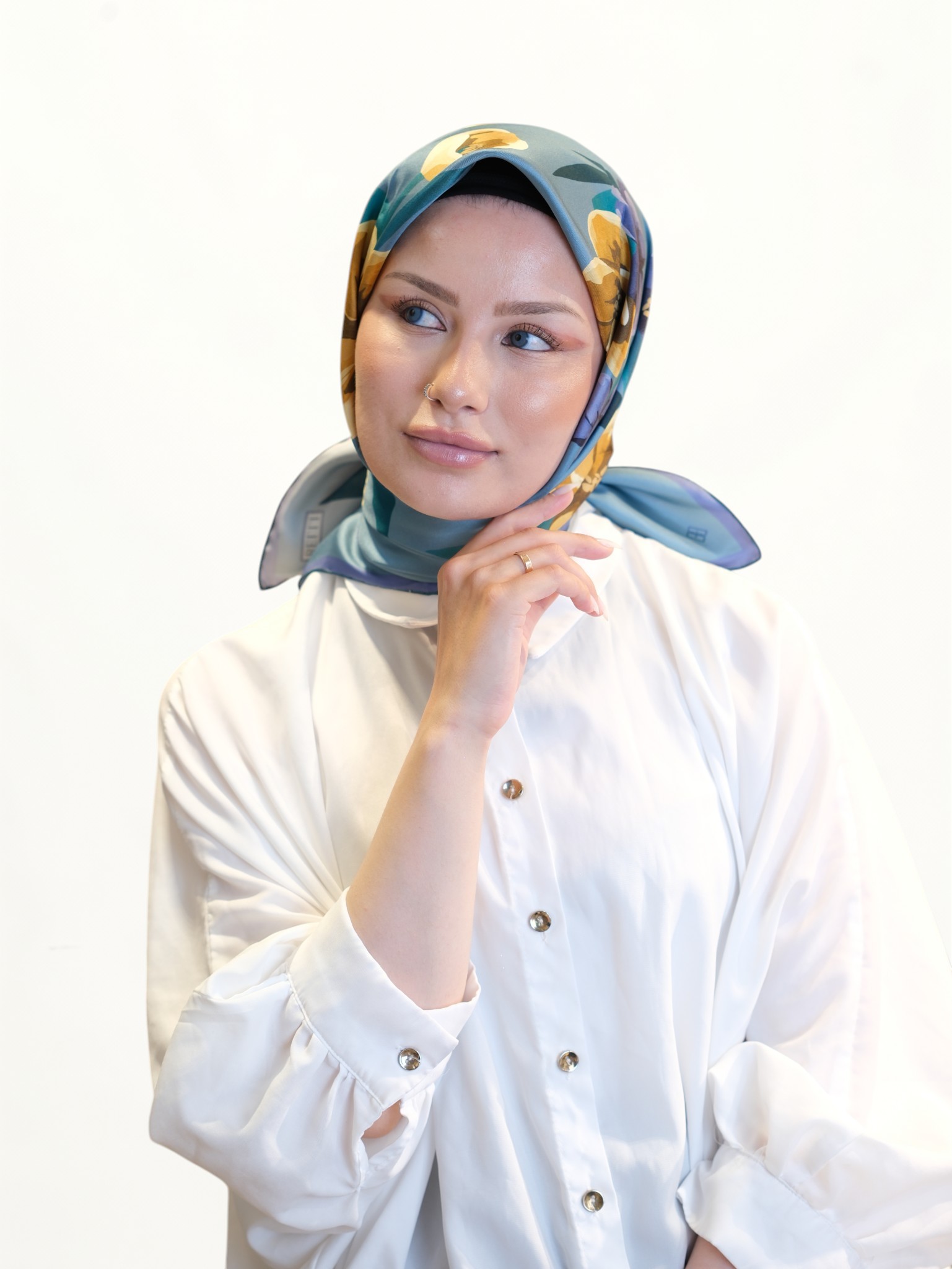 Belli Saf Twill İpek Eşarp 412532 - Görsel 5