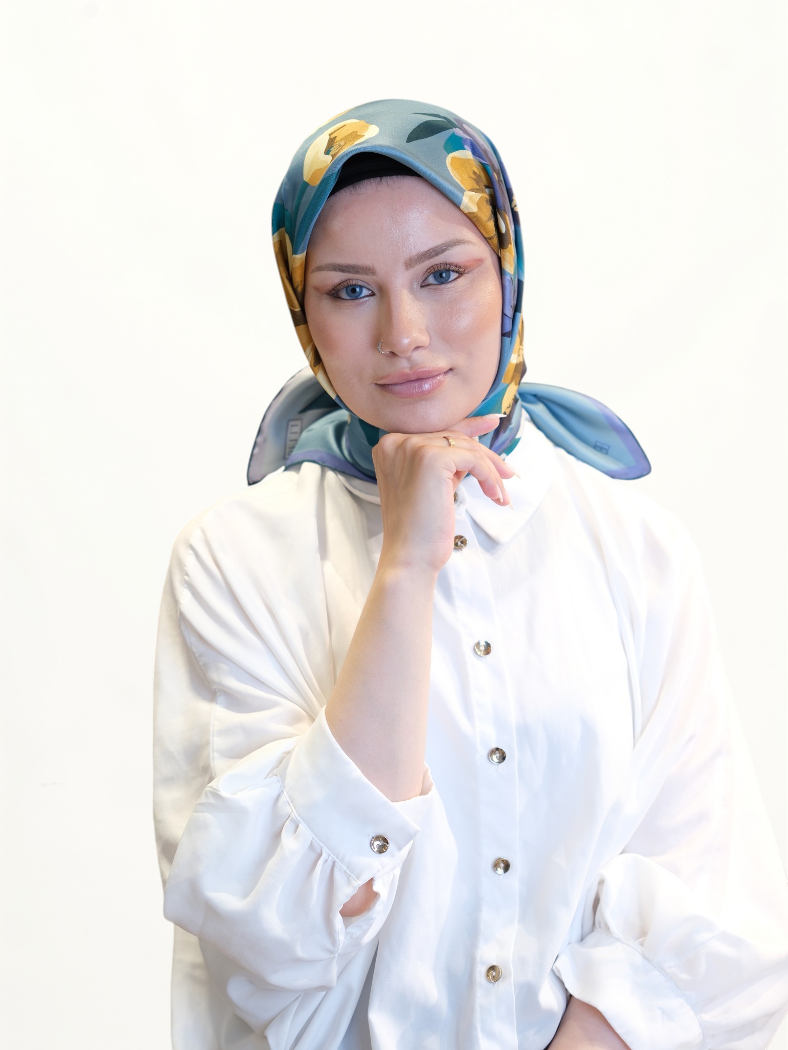 Belli Saf Twill İpek Eşarp 412532 - Görsel 6