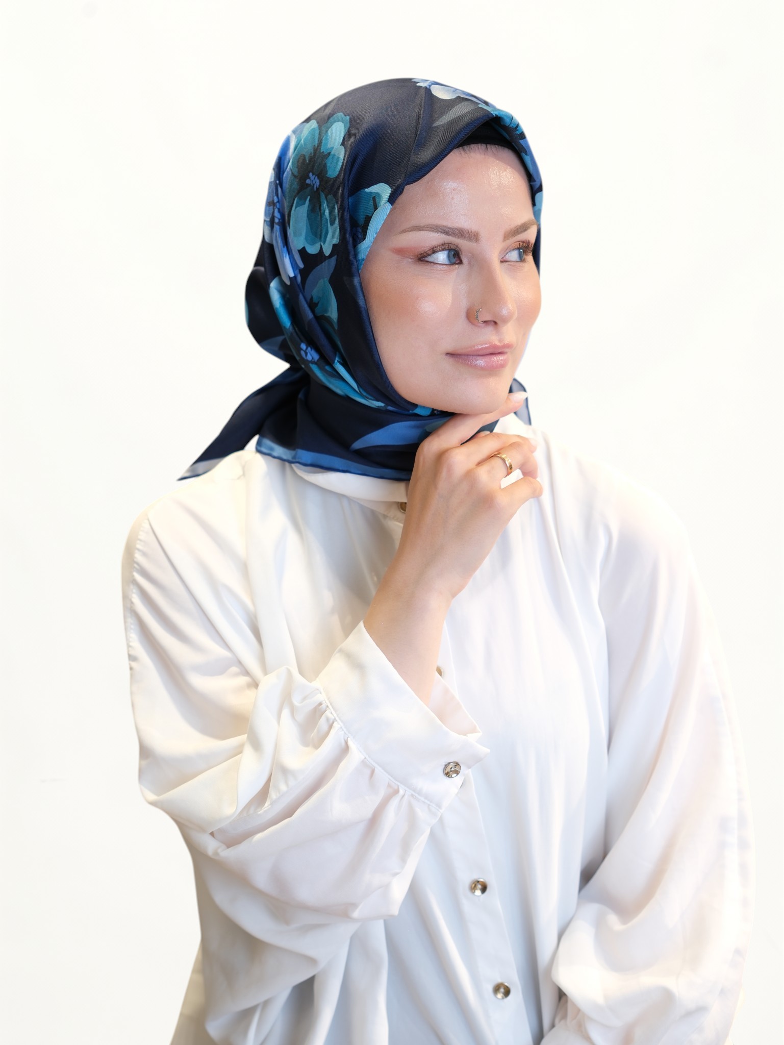 Belli Saf Twill İpek Eşarp 412635 - Görsel 3