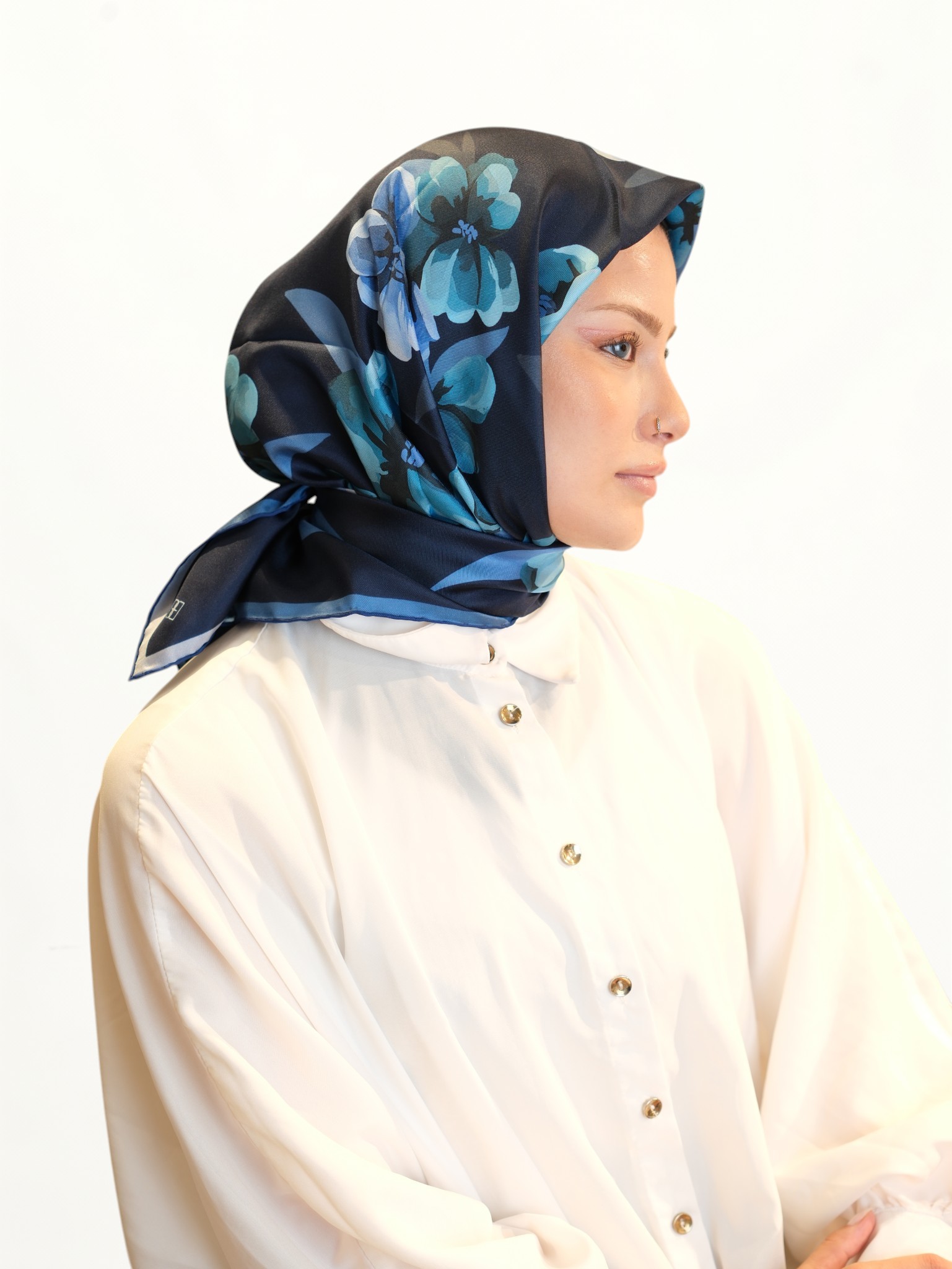 Belli Saf Twill İpek Eşarp 412635 - Görsel 5