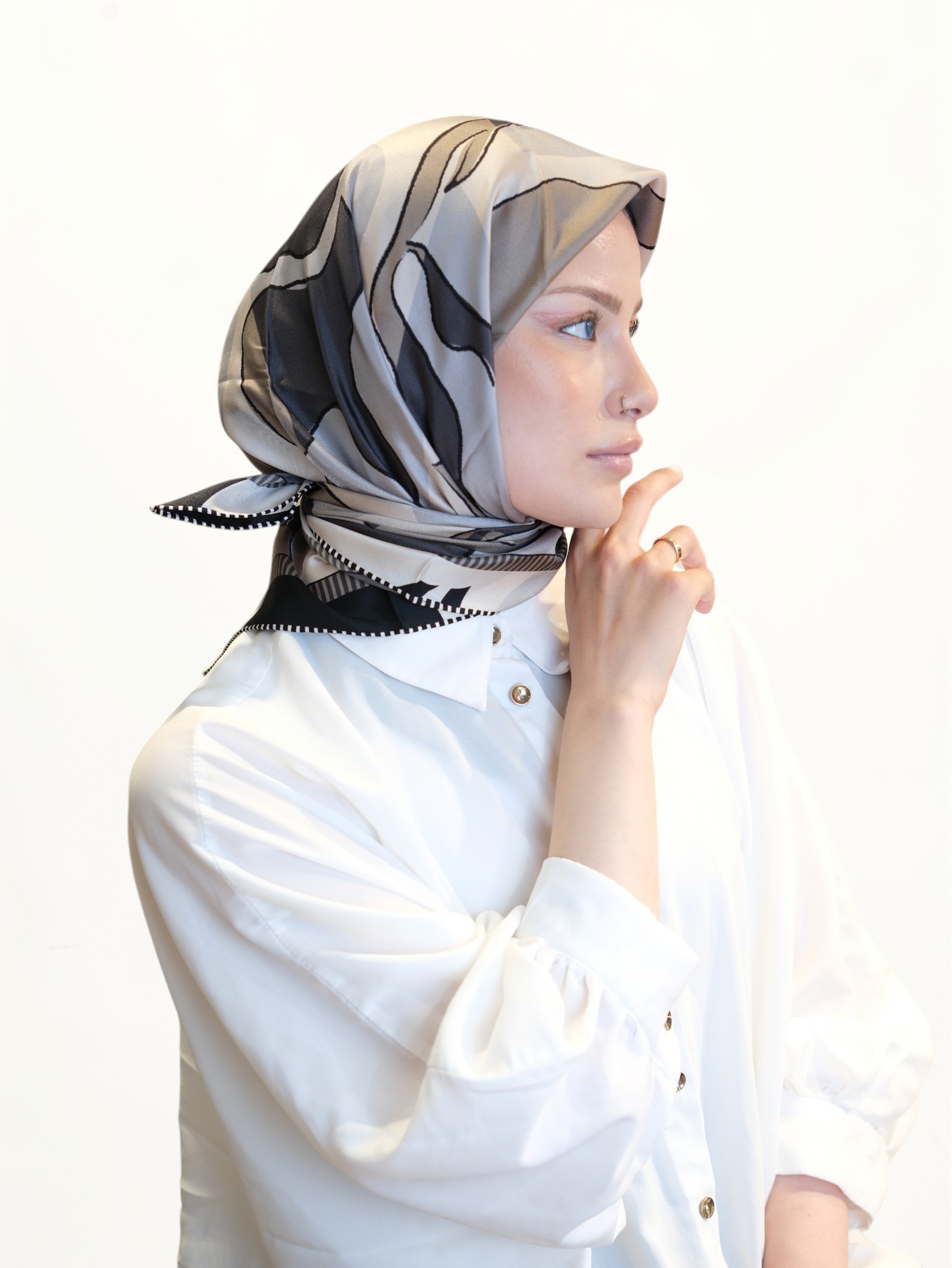 Sisley Twill İpek Eşarp 416398 - Görsel 6