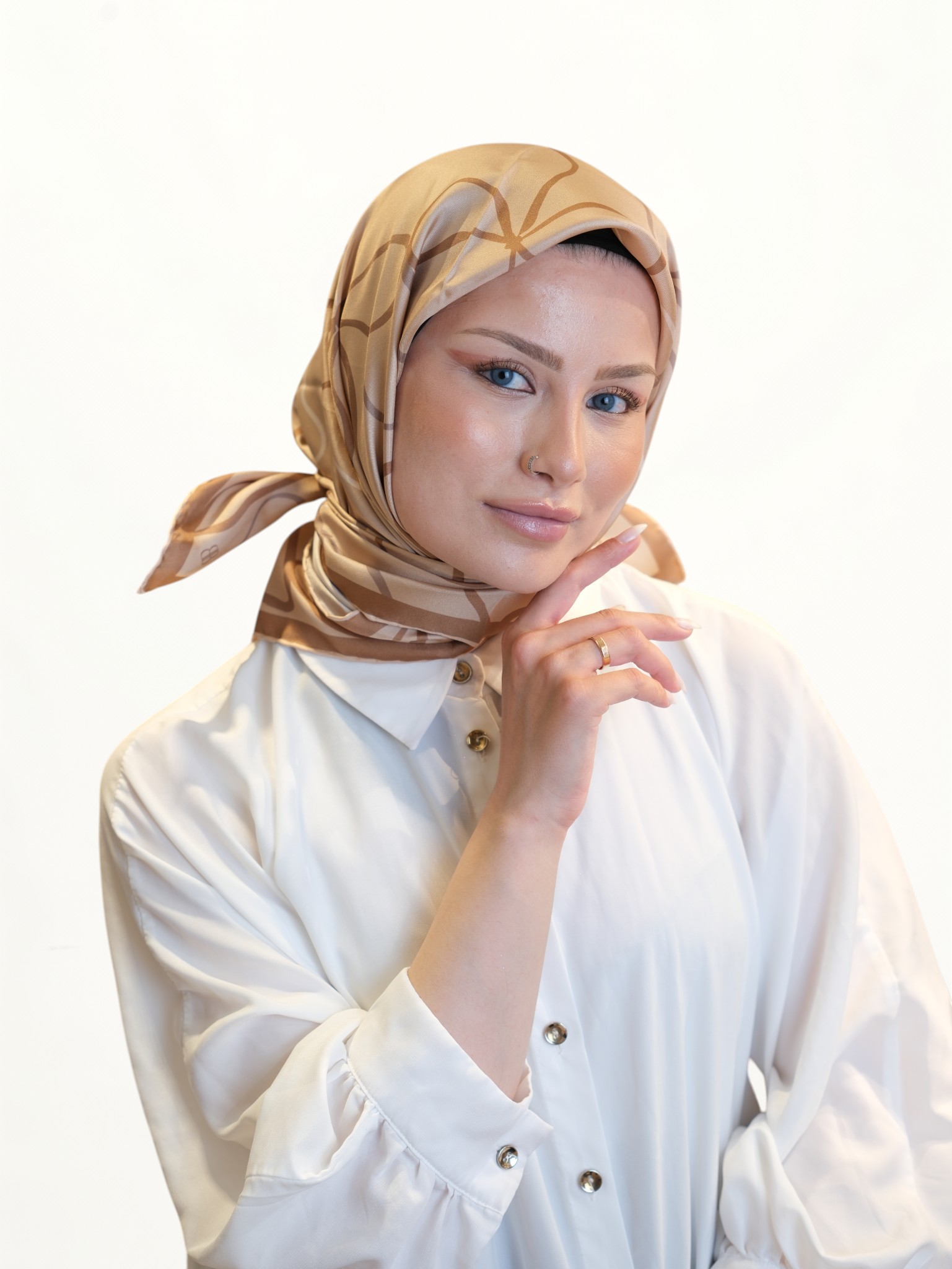 Belli Saf Twill İpek Eşarp 415263 - Görsel 6