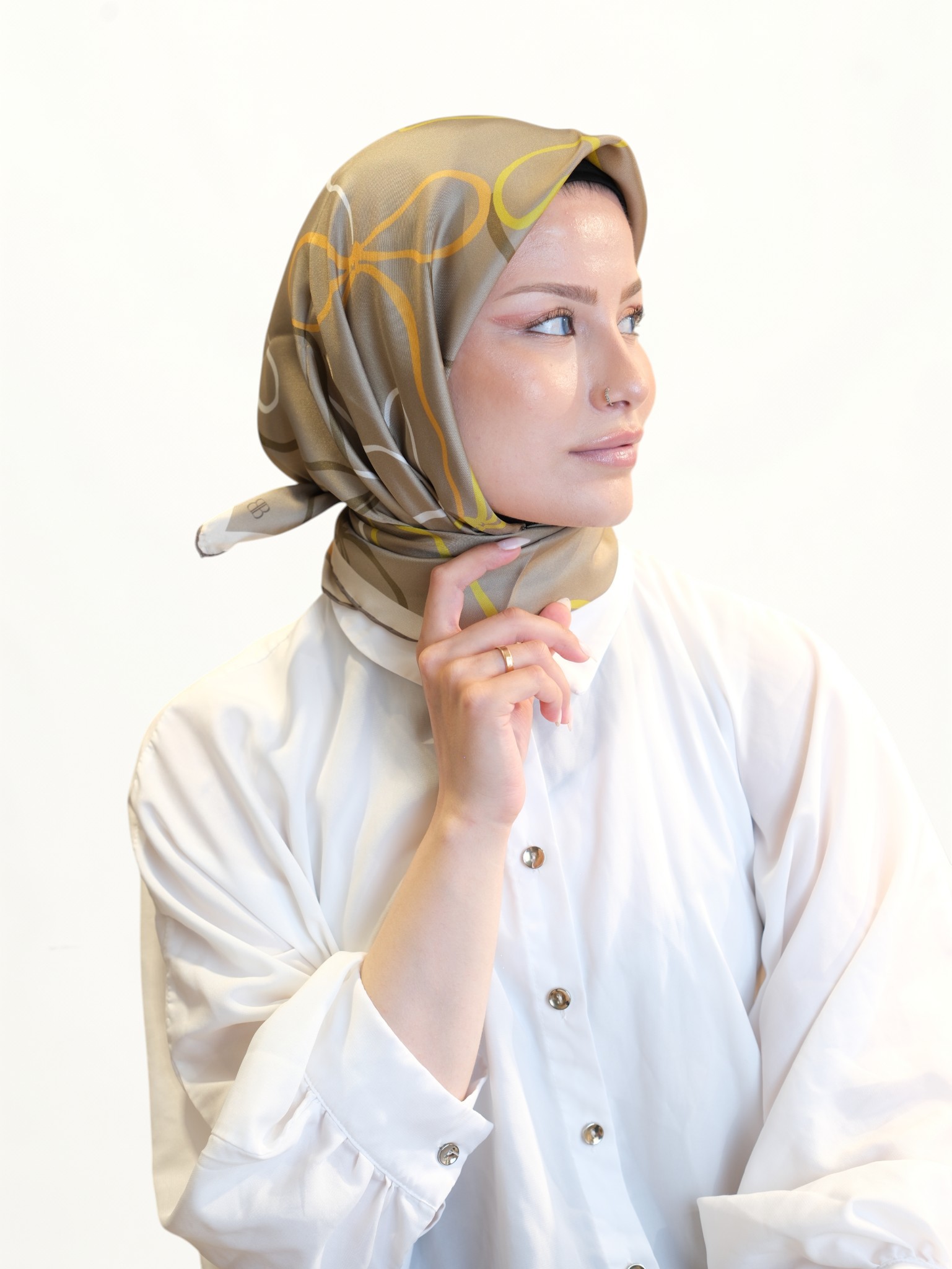 Belli Saf Twill İpek Eşarp 419631 - Görsel 3
