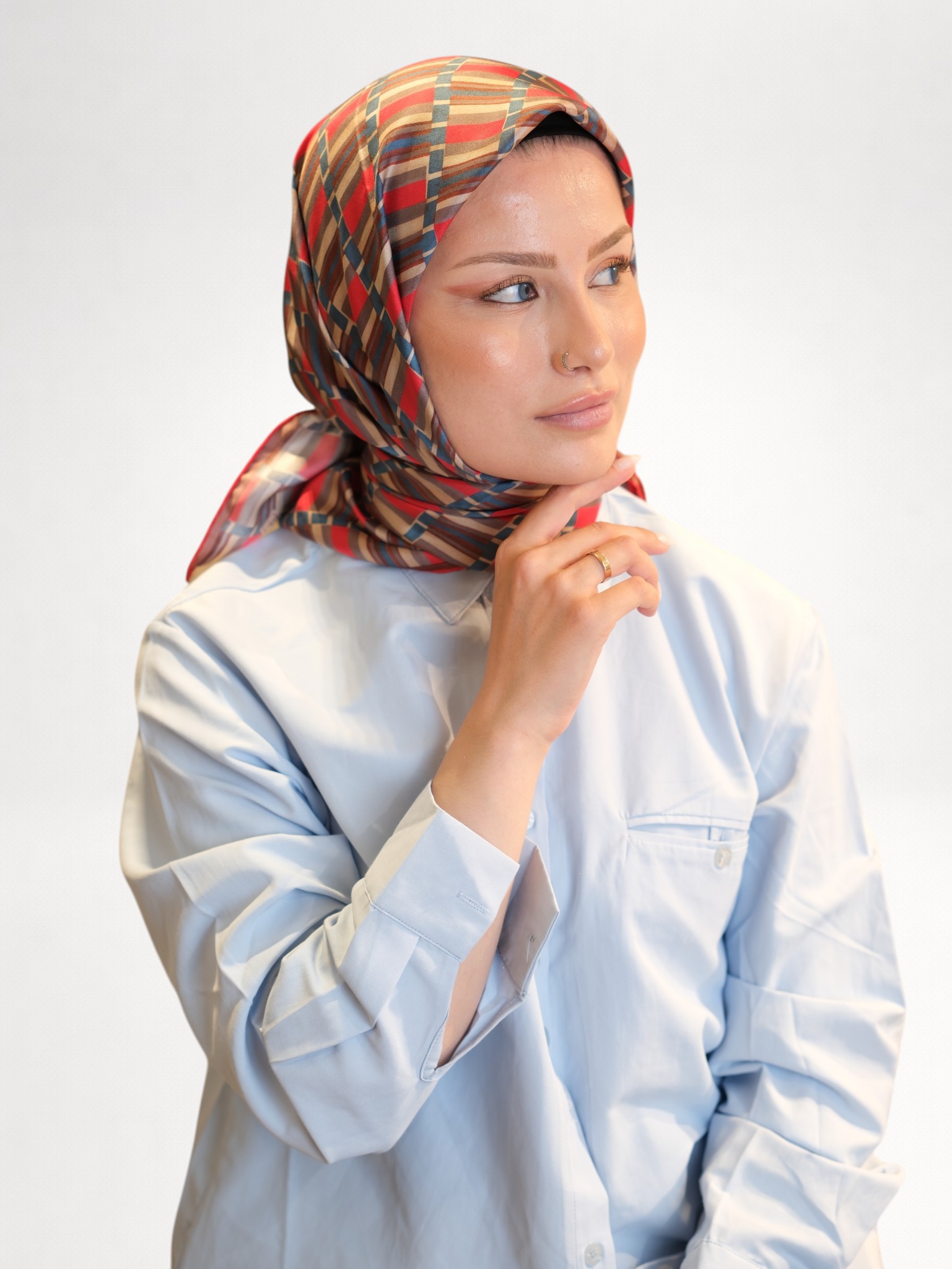 Belli Saf Twill İpek Eşarp 419654 - Görsel 3