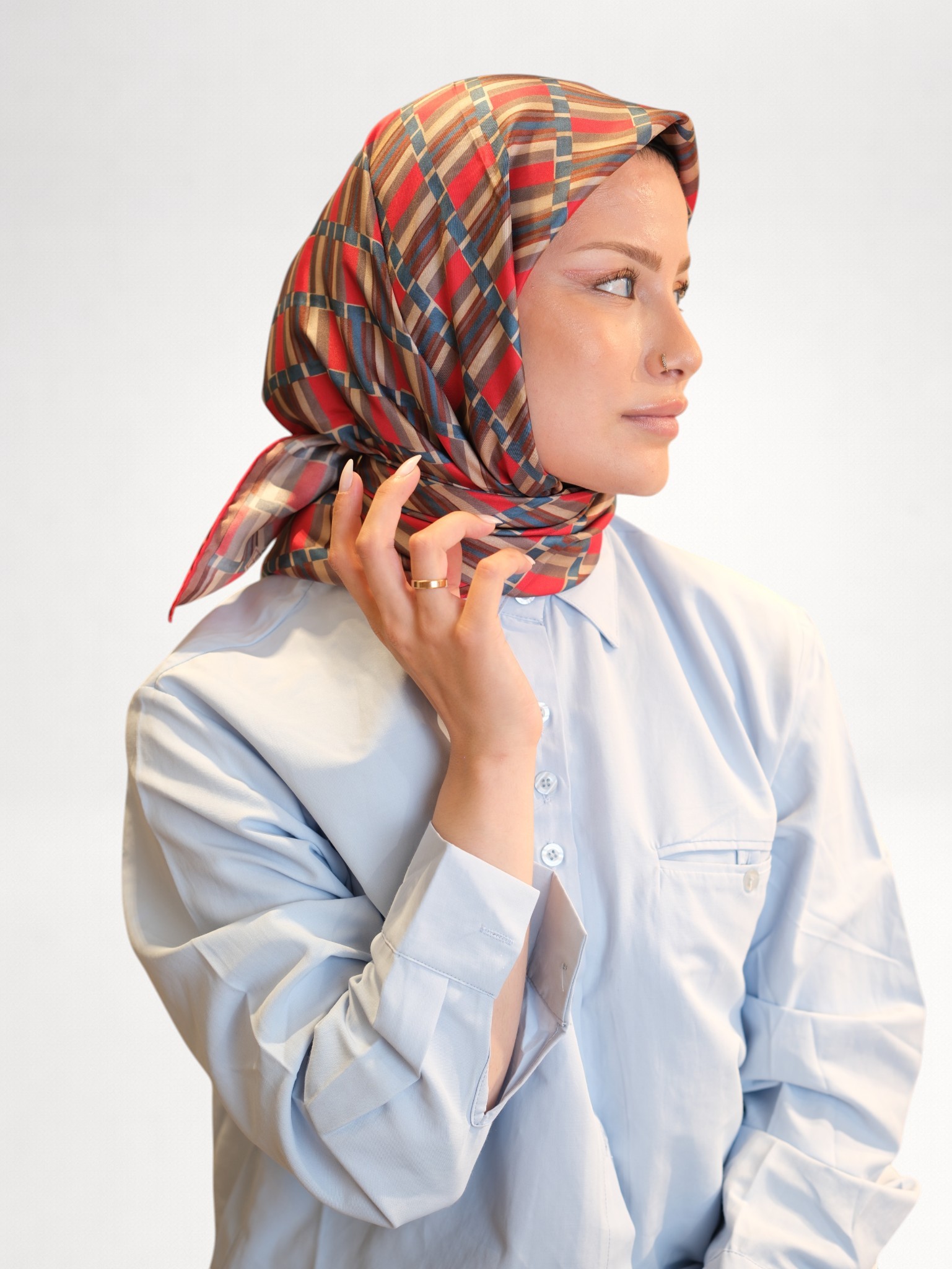 Belli Saf Twill İpek Eşarp 419654 - Görsel 4