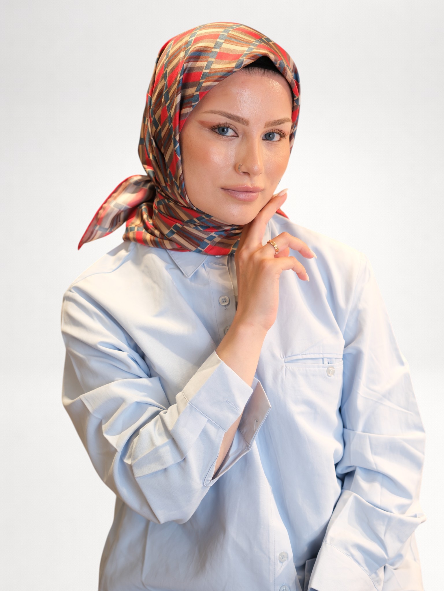 Belli Saf Twill İpek Eşarp 419654 - Görsel 6