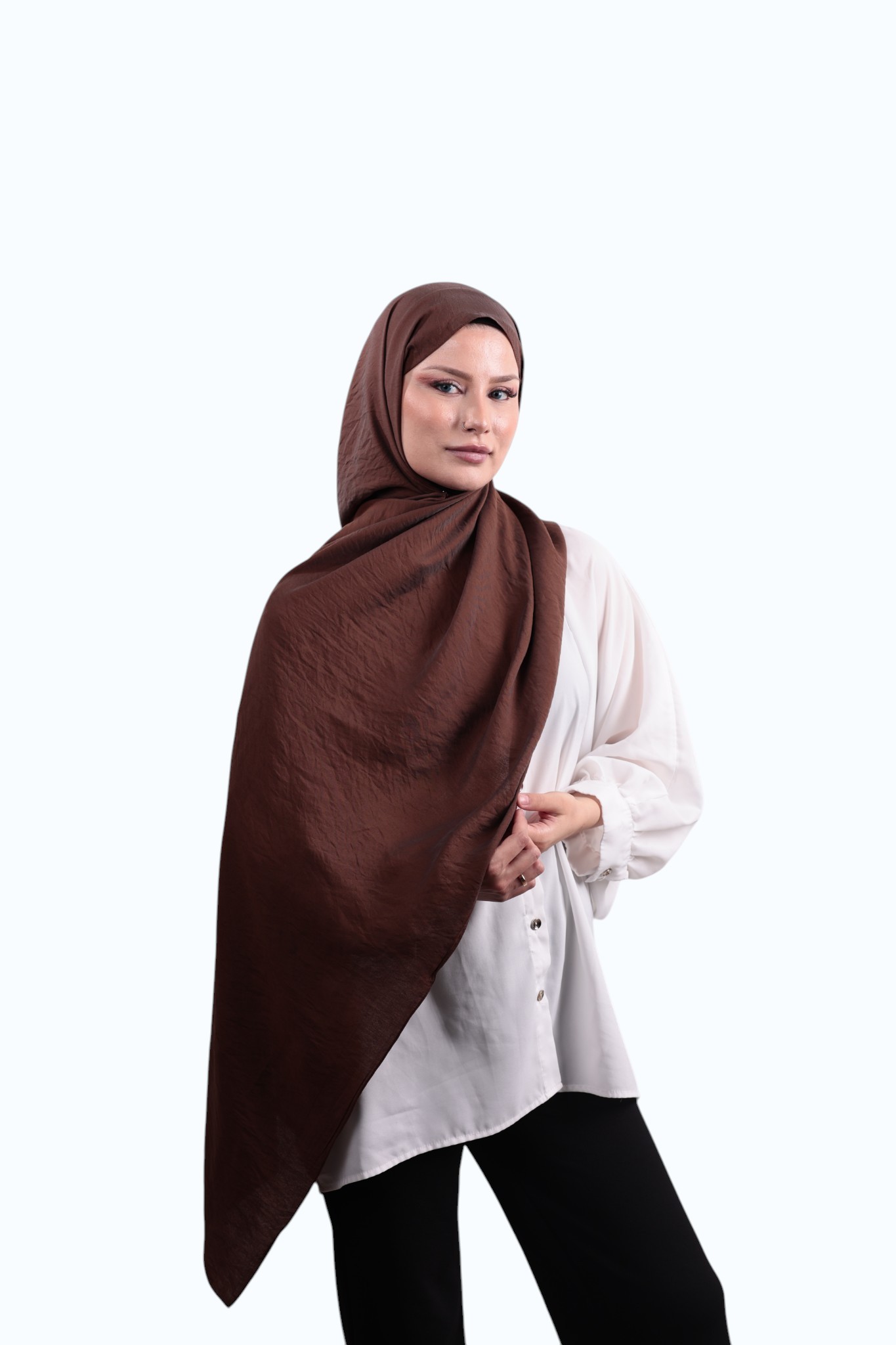 Benetton Siena Düz Şal Mocha - Görsel 2