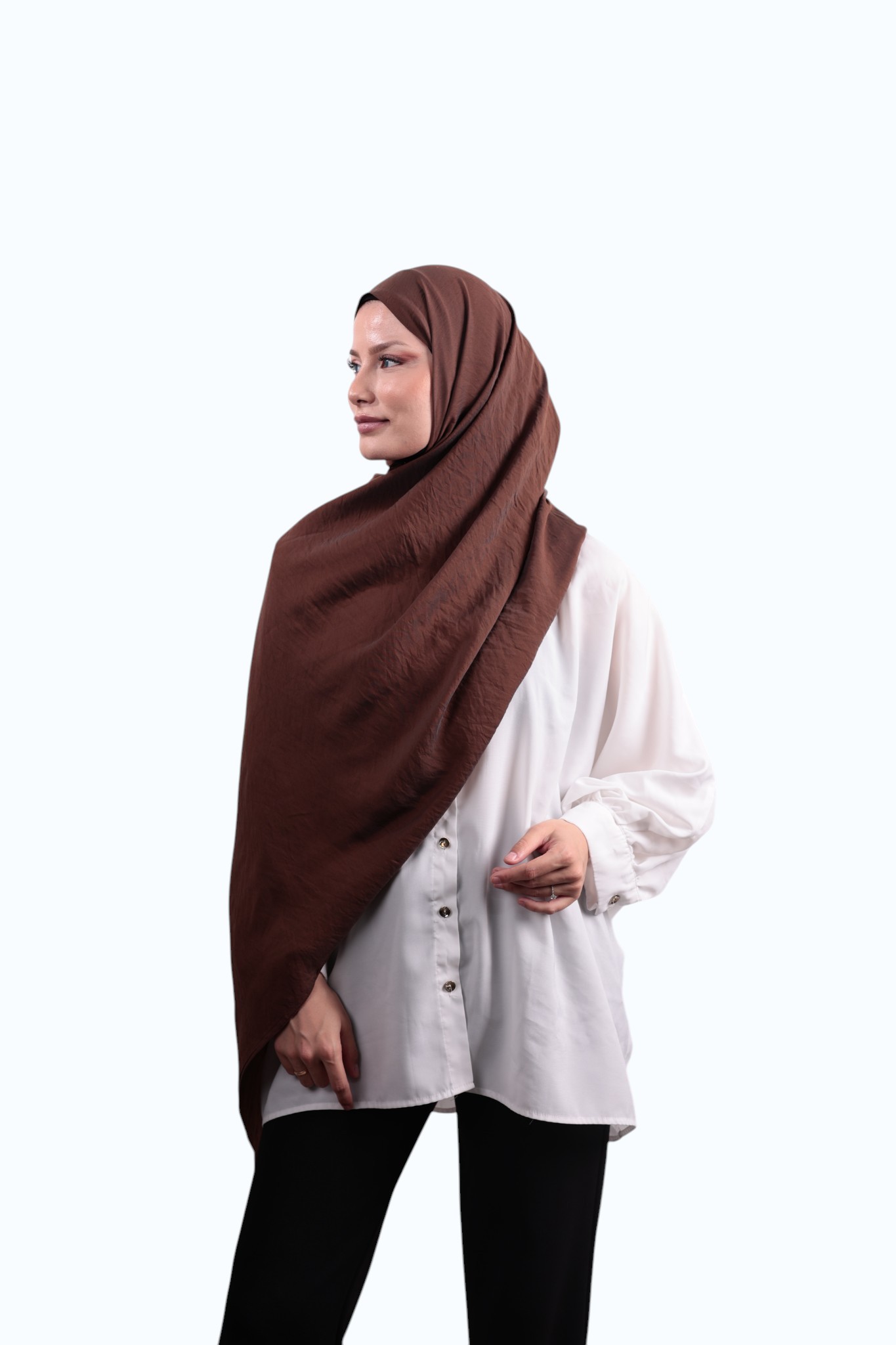 Benetton Siena Düz Şal Mocha - Görsel 4