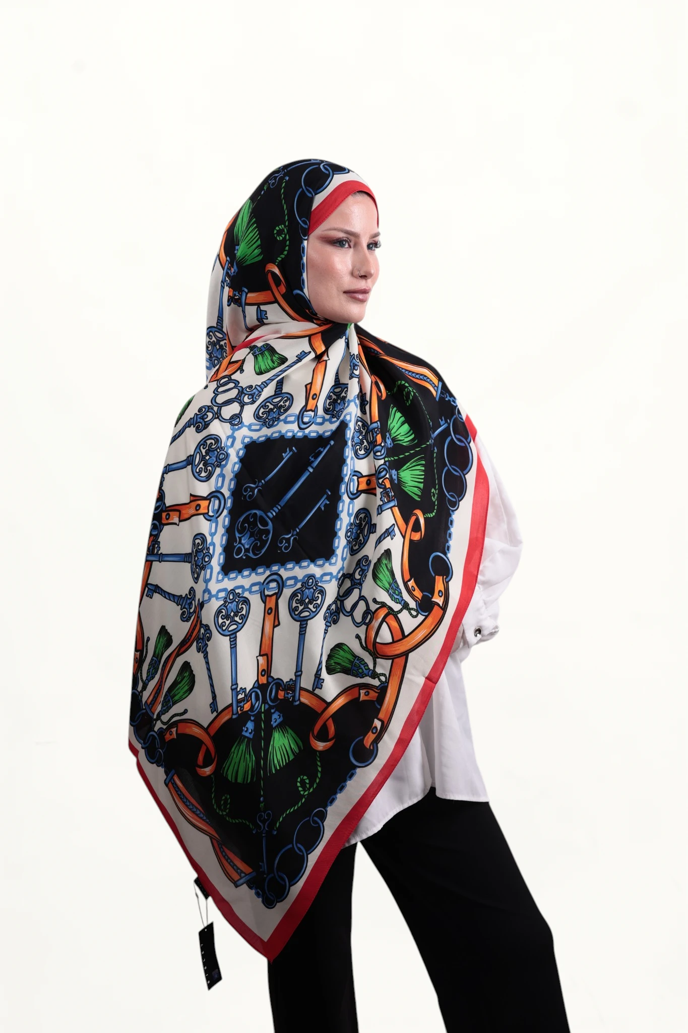 Sisley Elisa Şal Kırmızı - Görsel 2