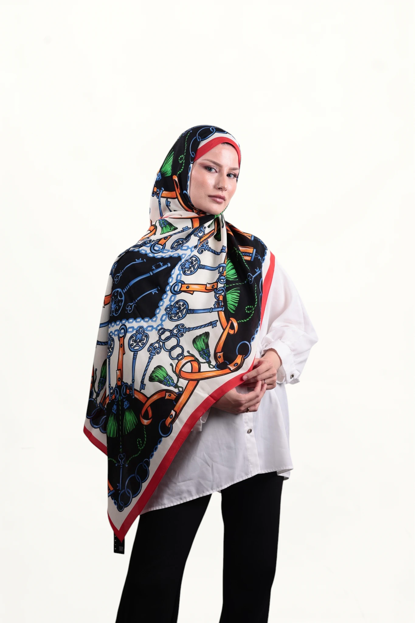 Sisley Elisa Şal Kırmızı - Görsel 4