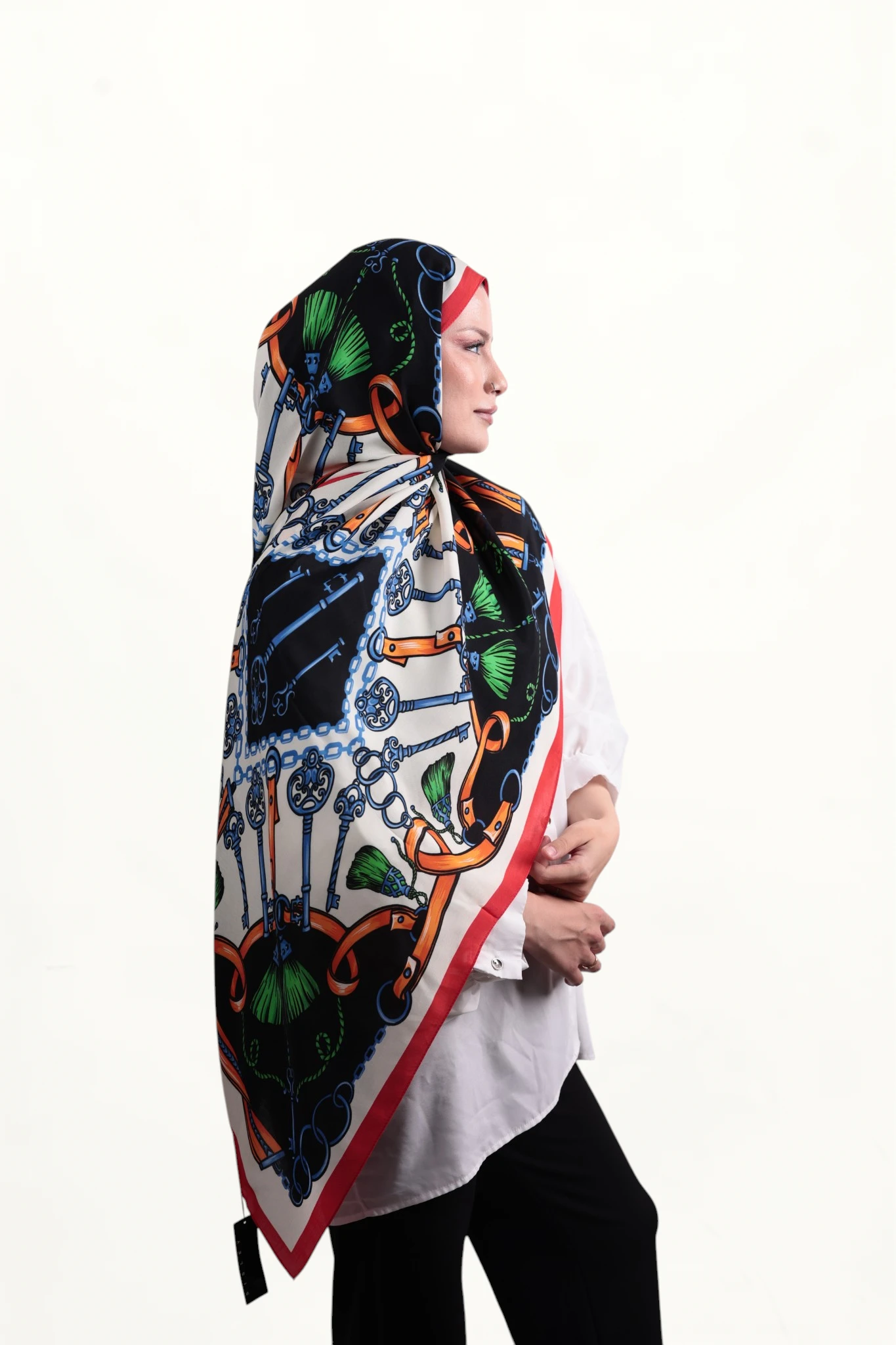 Sisley Elisa Şal Kırmızı - Görsel 5